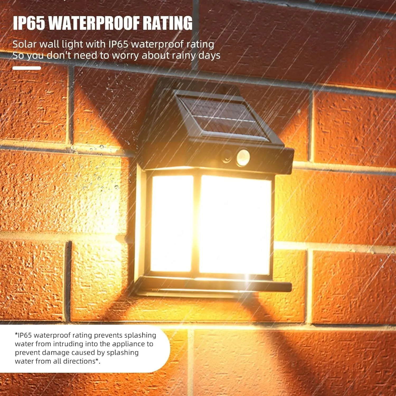 Solar Charge Motion Sensor Waterproof Wall Lamp - Image 4