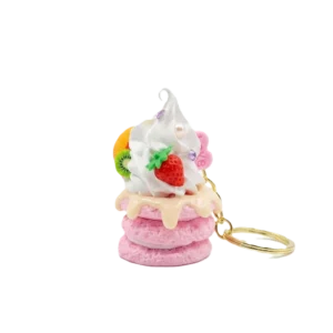 Cute Mini Whipped Cream Cake Keychain