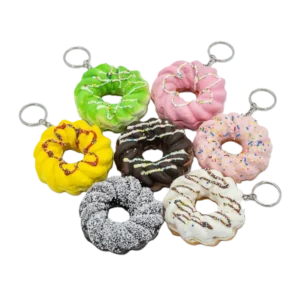 Cute Mini Donut Squishy Keychain – Squeeze Stress Relief Bag Charm