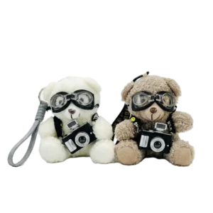 Cute Photographer Teddy Bear Keychain