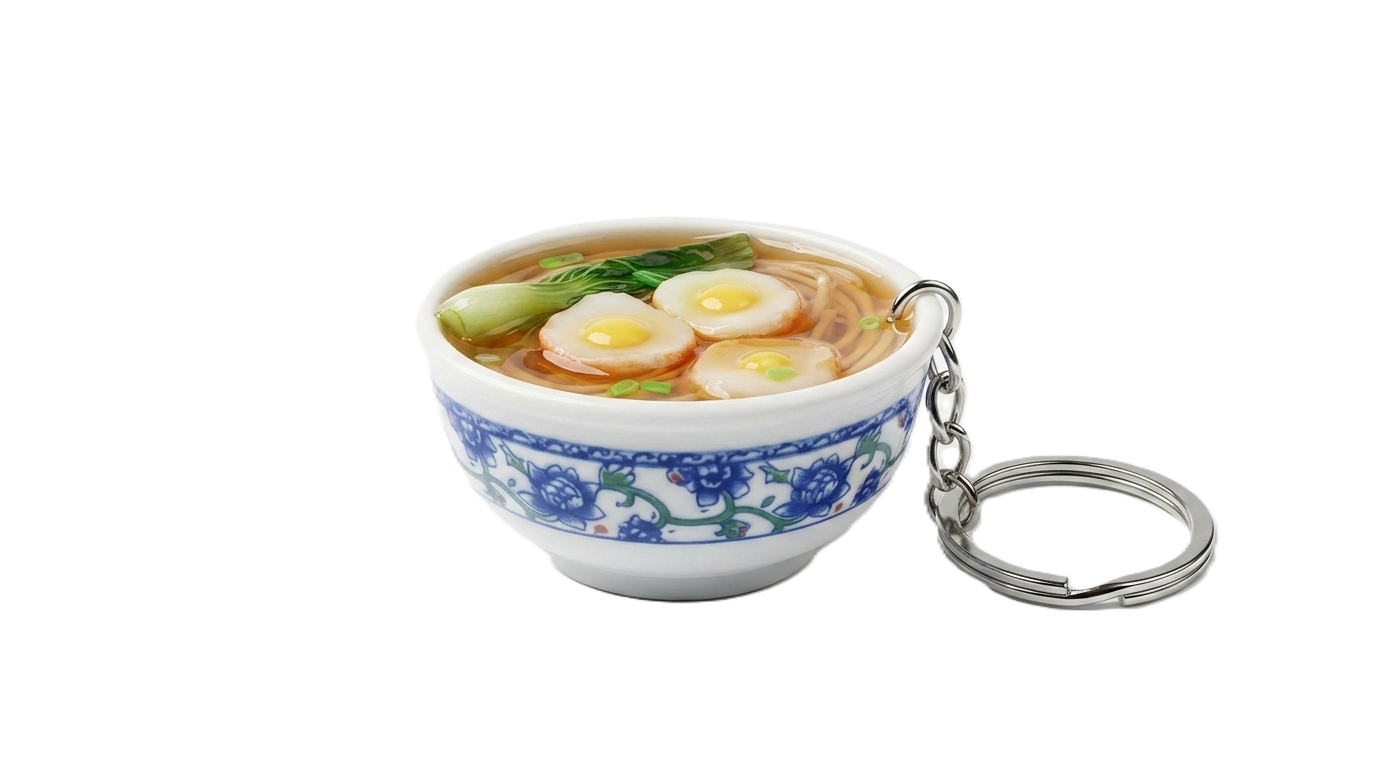 Mini Soft Boiled Egg Ramen Bowl Keychain