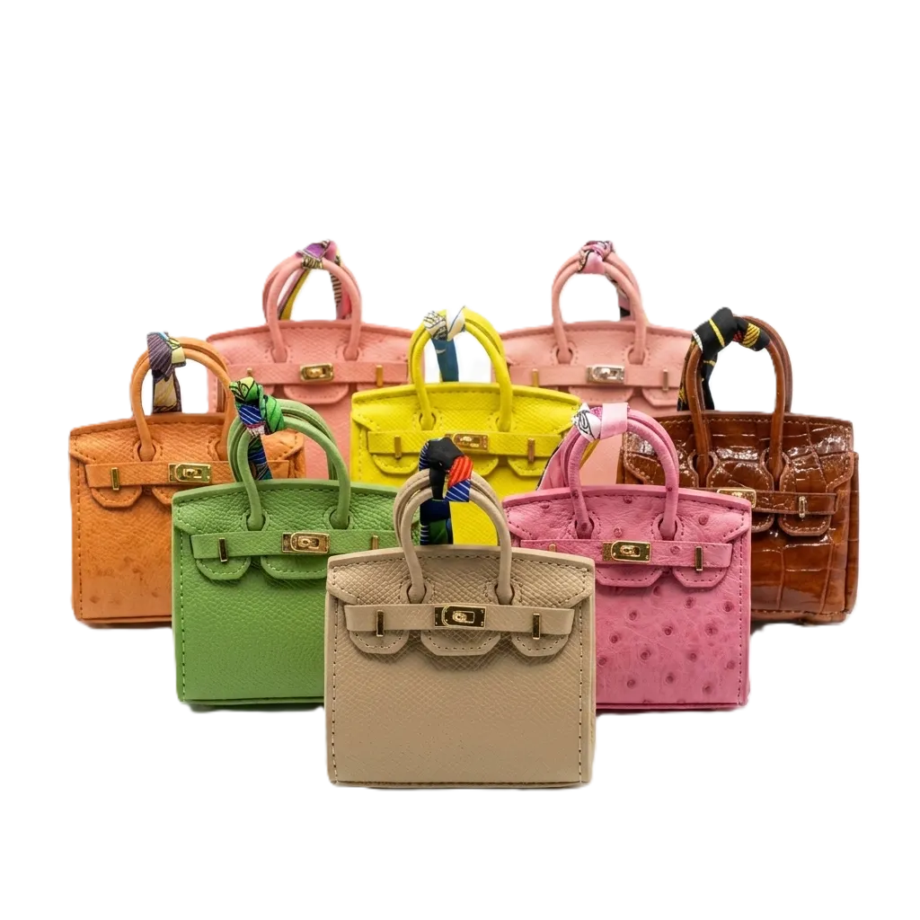Mini Birkin Handbag Charm Keychain