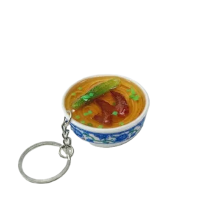Mini 3D 2Pcs Chicken Noodle Bowl Keychain
