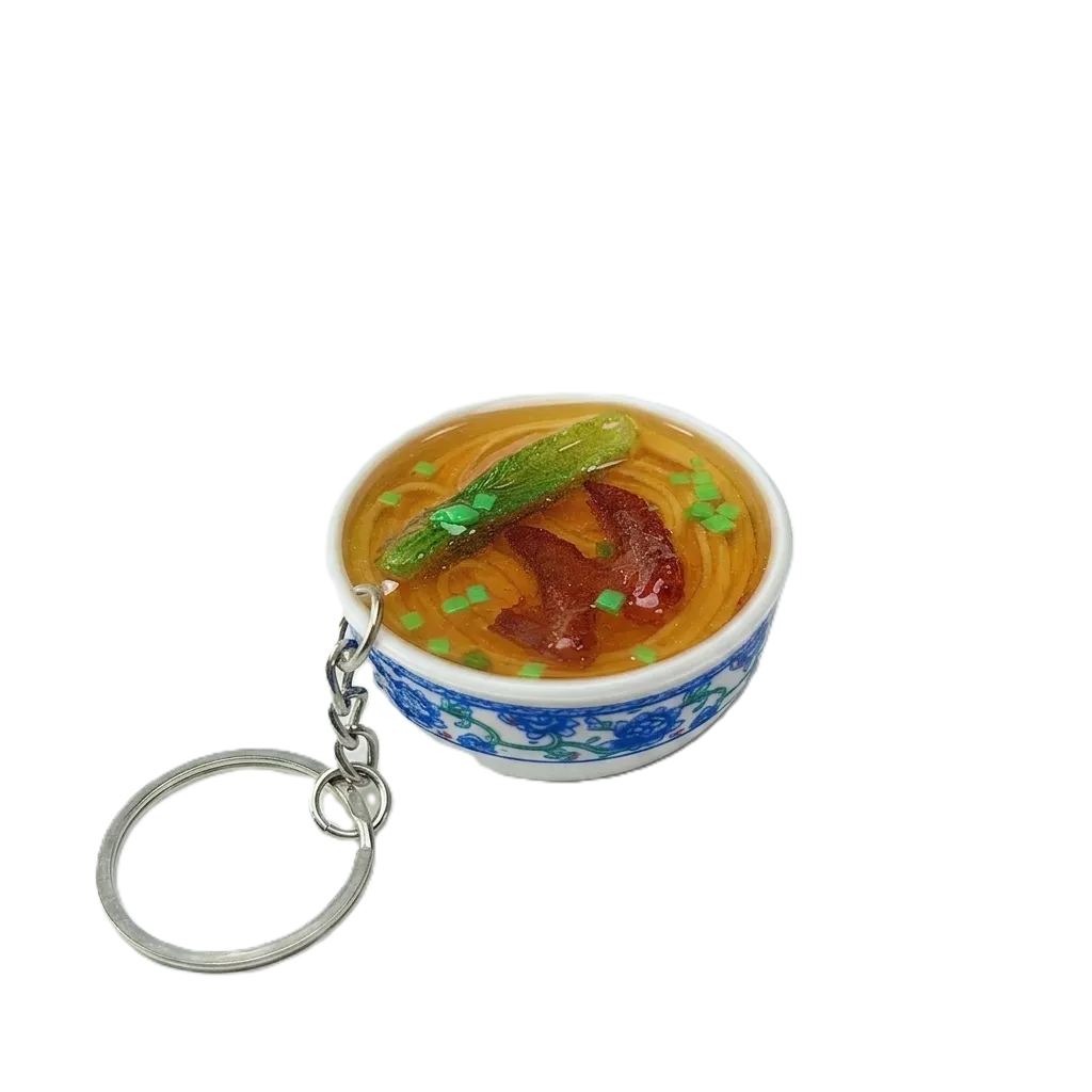 Mini 3D 2Pcs Chicken Noodle Bowl Keychain