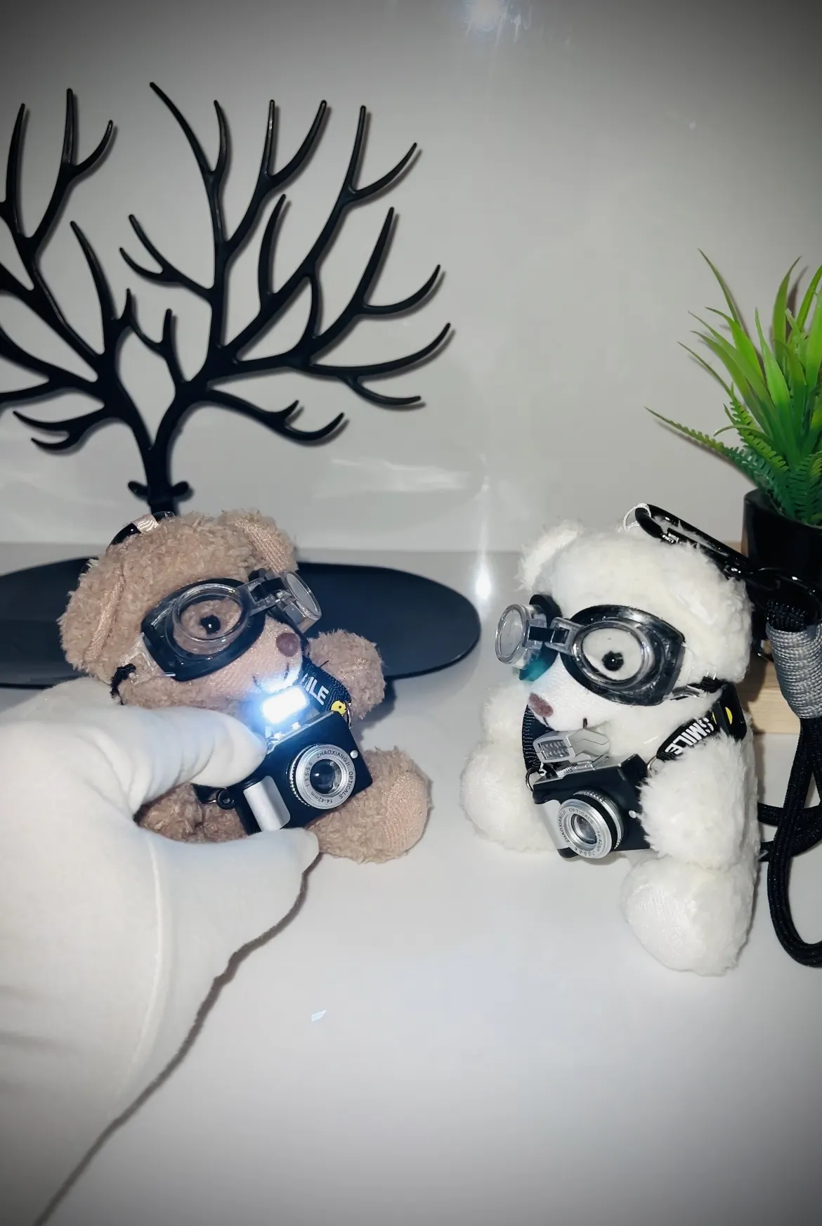 Cute Photographer Teddy Bear Keychain