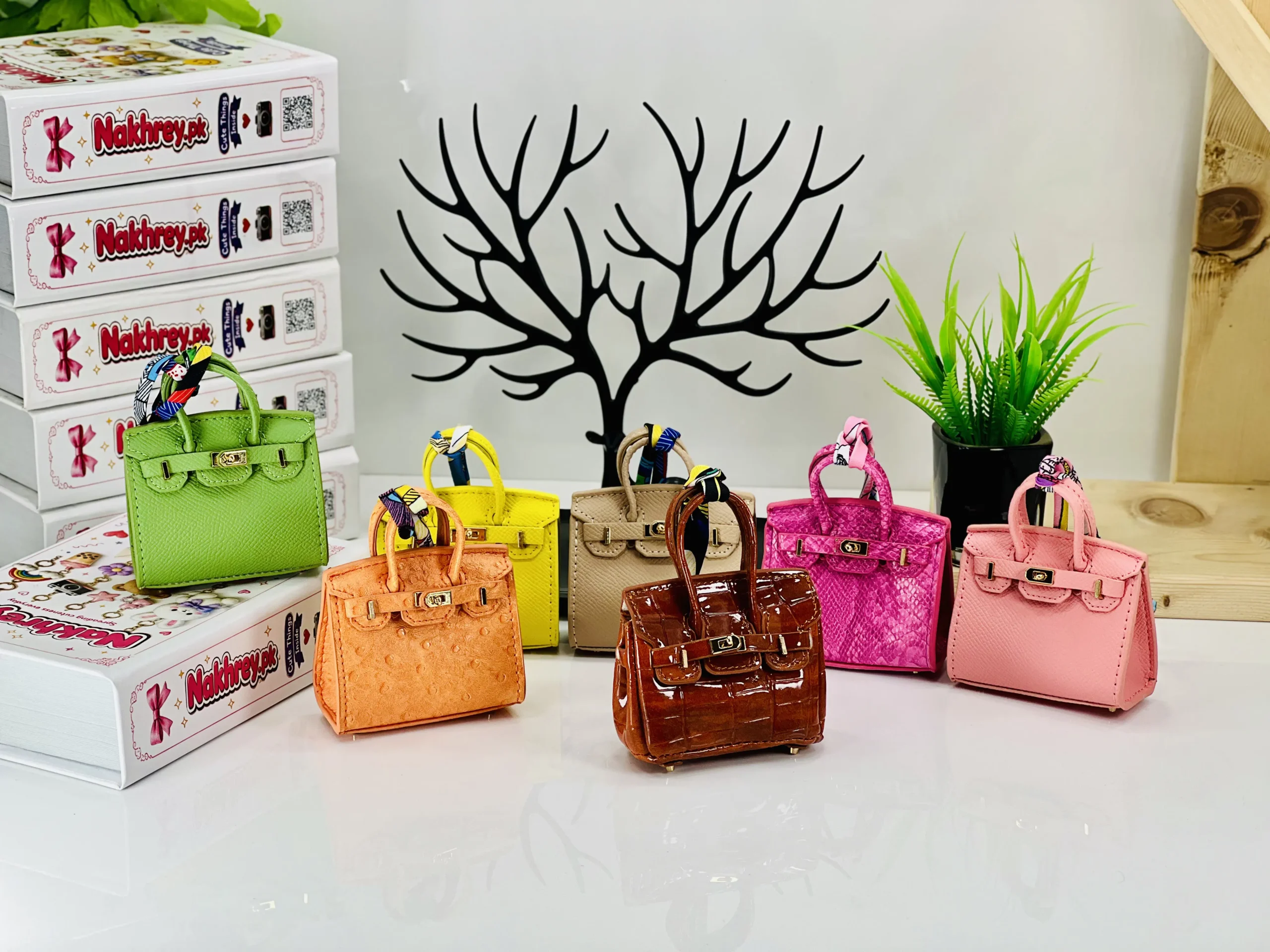 Mini Birkin Handbag Charm Keychain