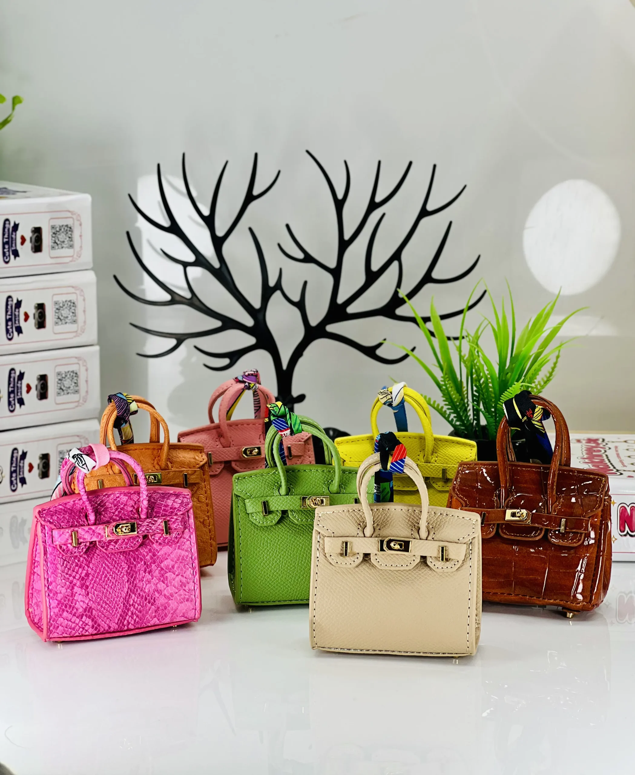 Mini Birkin Handbag Charm Keychain