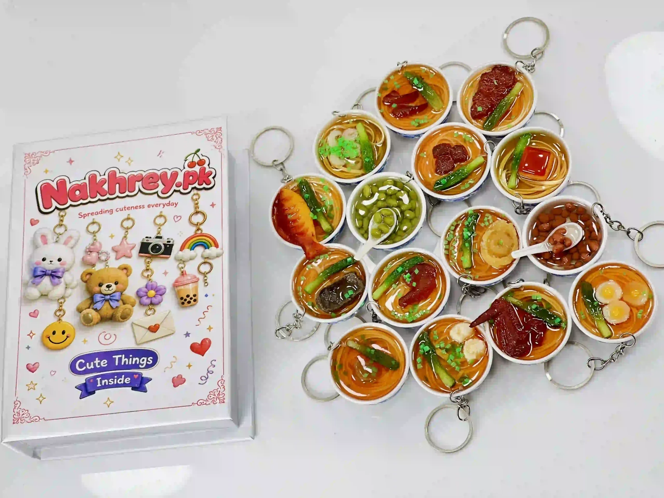 Mini Seafood Whole Fish Ramen Bowl Keychain
