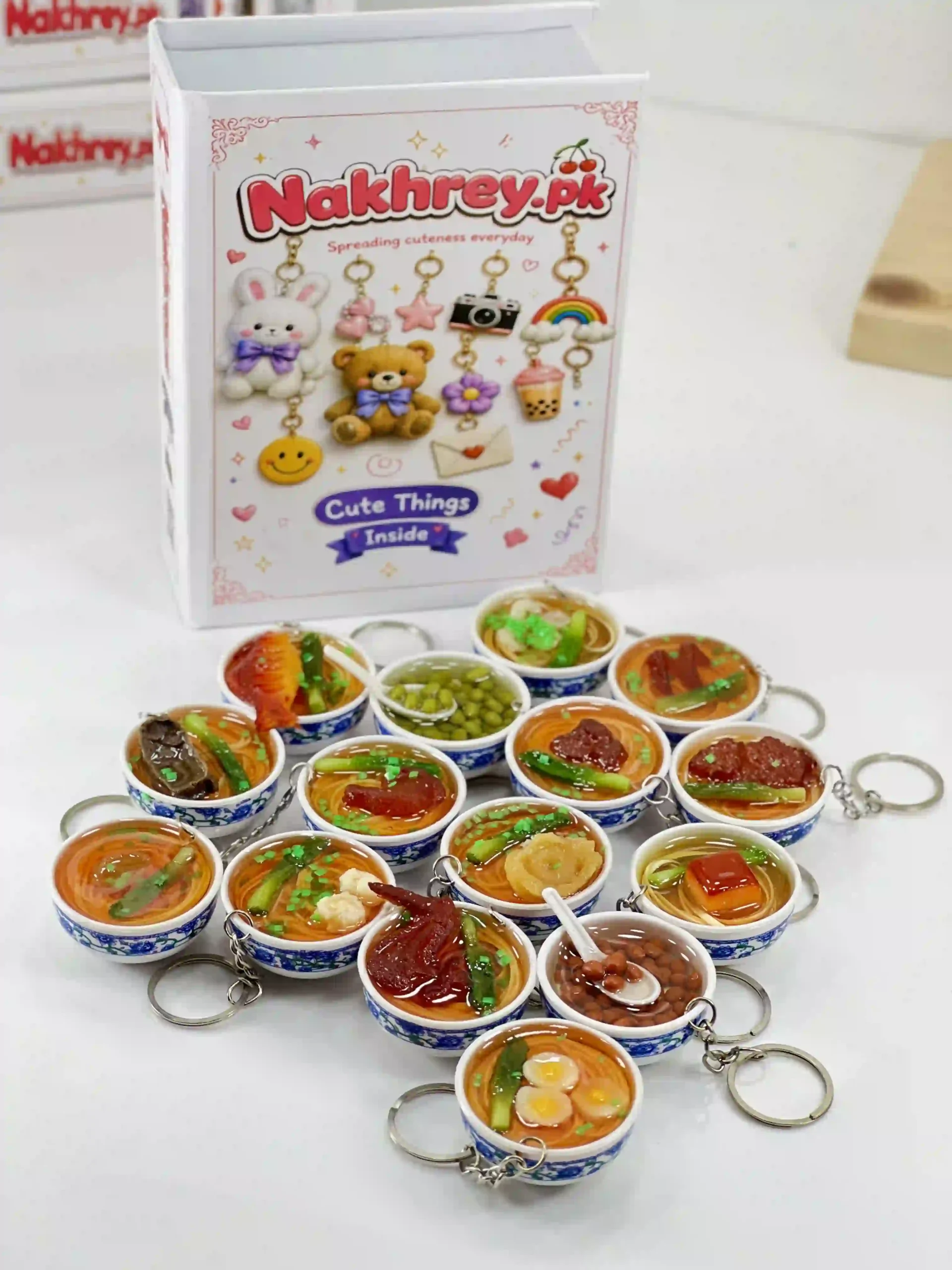 Mini Seafood Abalone Ramen Bowl Keychain