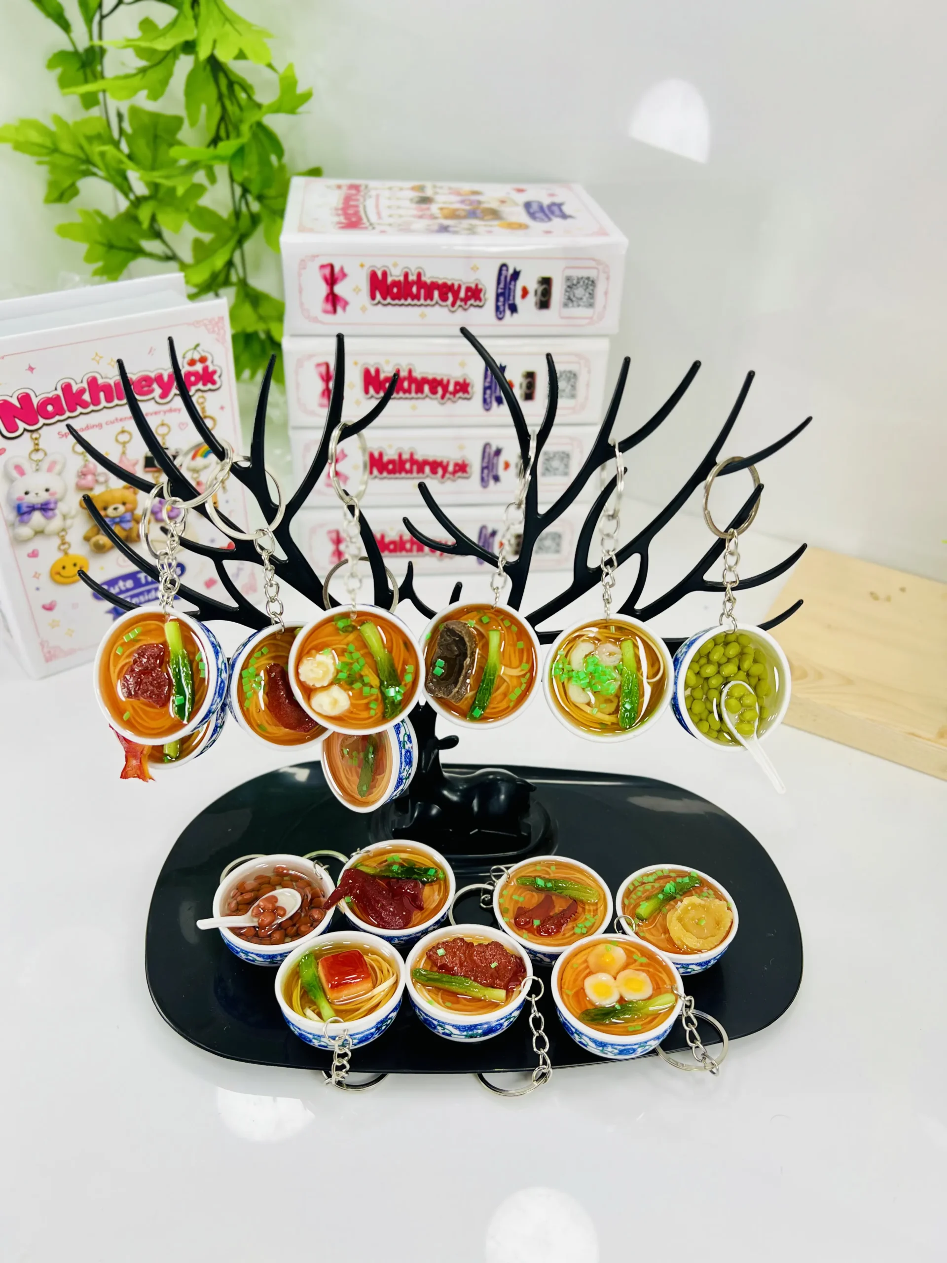 Mini 3D 3Pcs Chicken Noodle Bowl Keychain