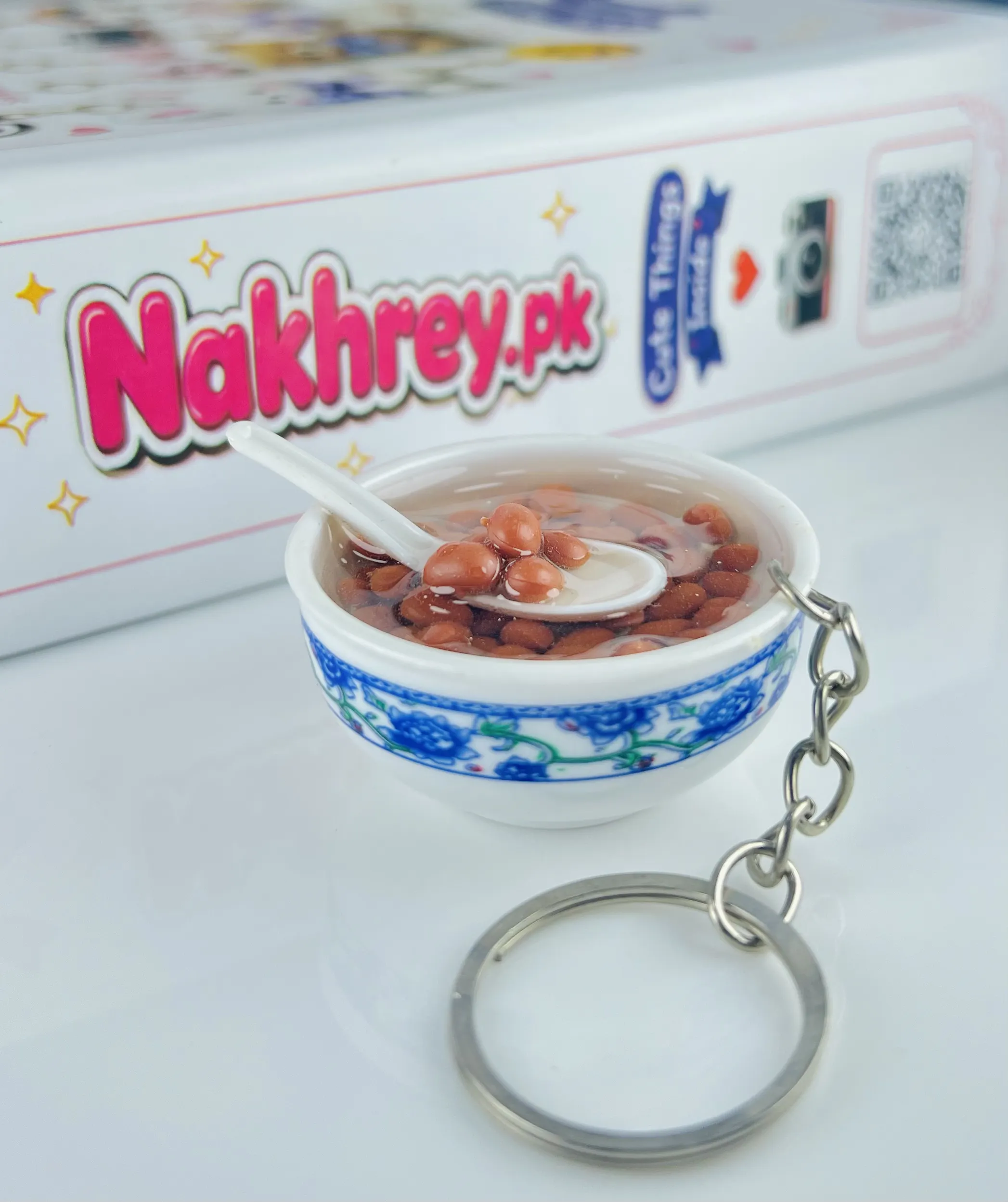 Mini 3D Red Bean Soup Bowl Keychain