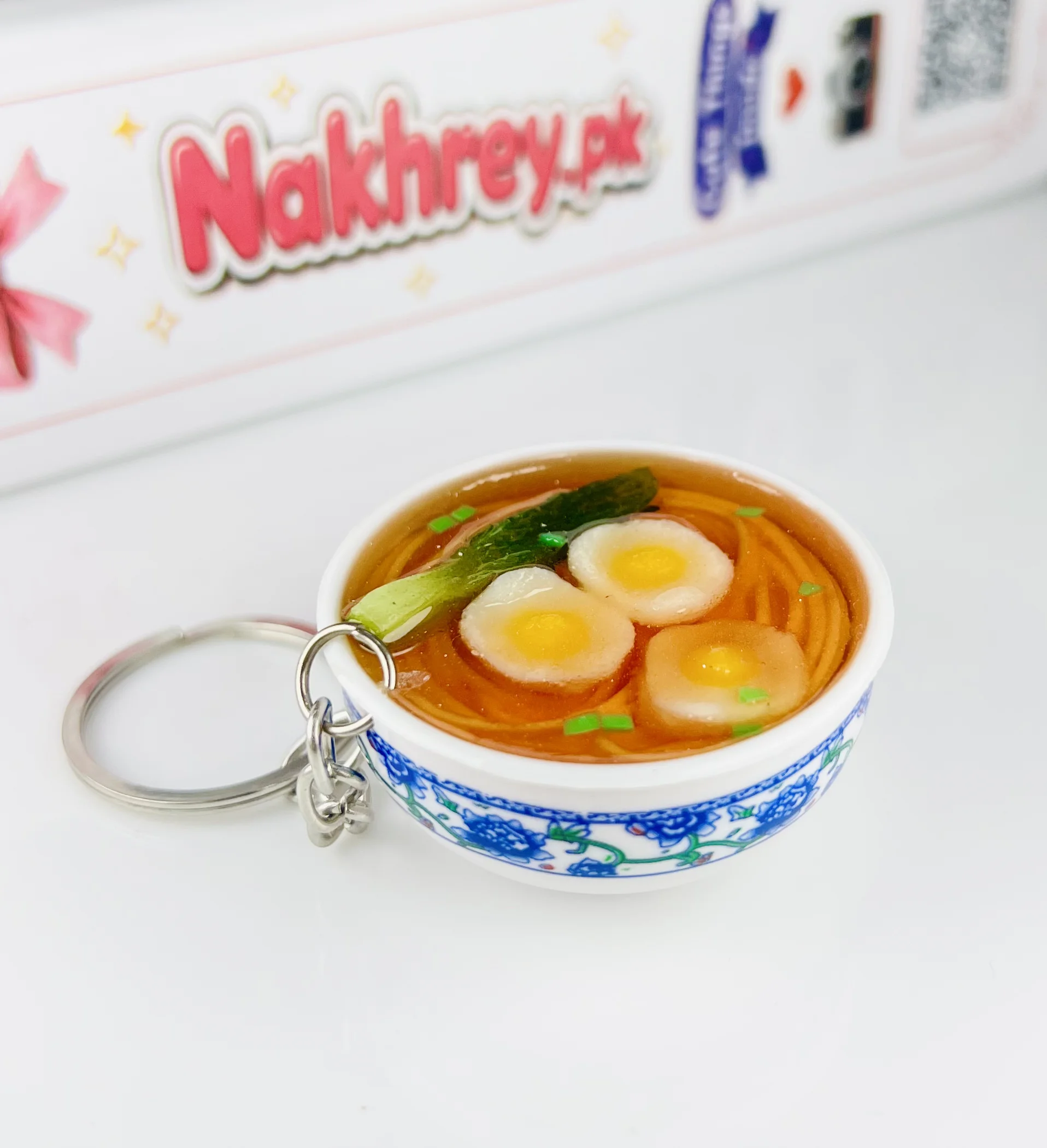 Mini Soft Boiled Egg Ramen Bowl Keychain