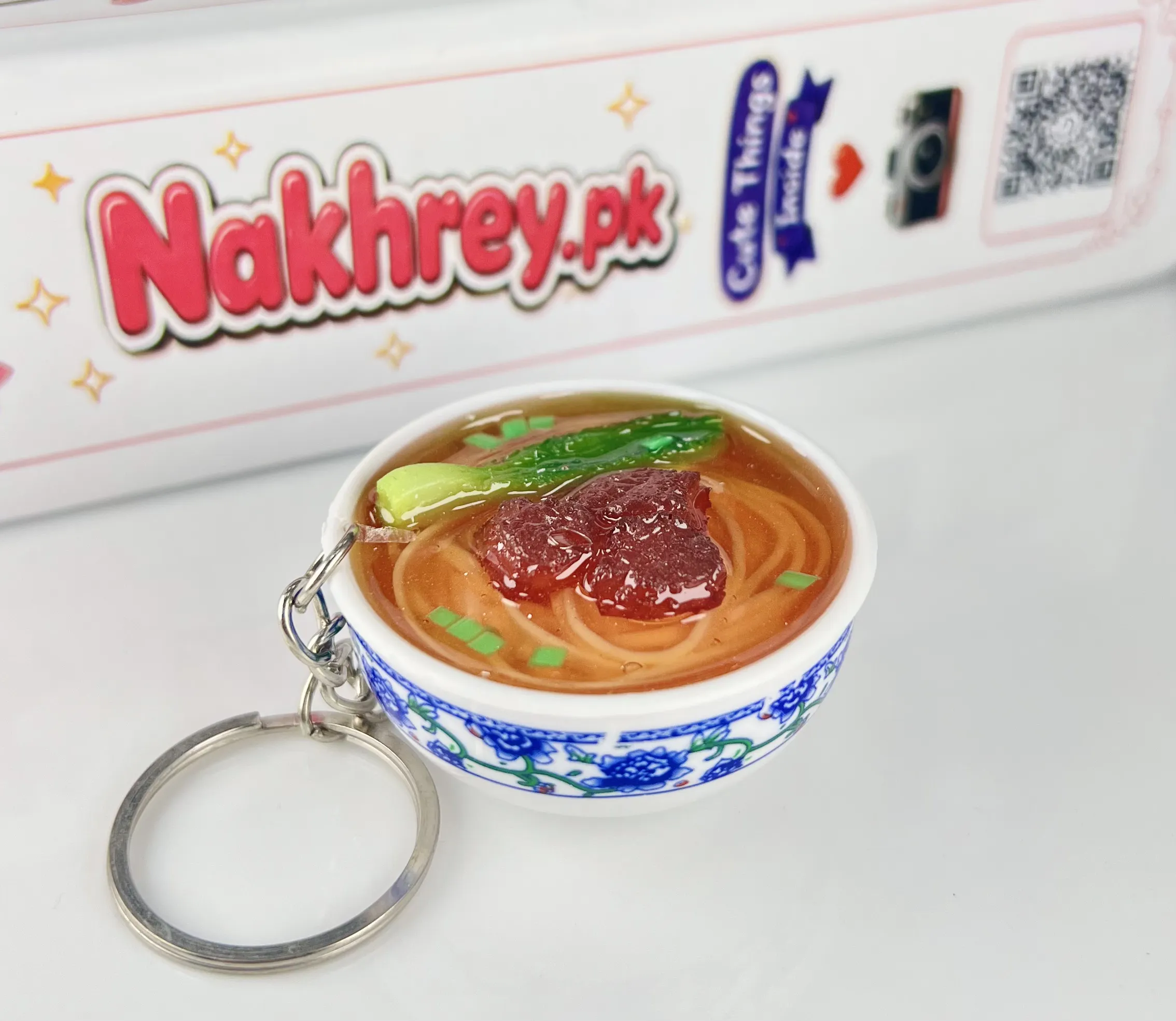 Mini 3D 3Pcs Chicken Noodle Bowl Keychain - Image 5