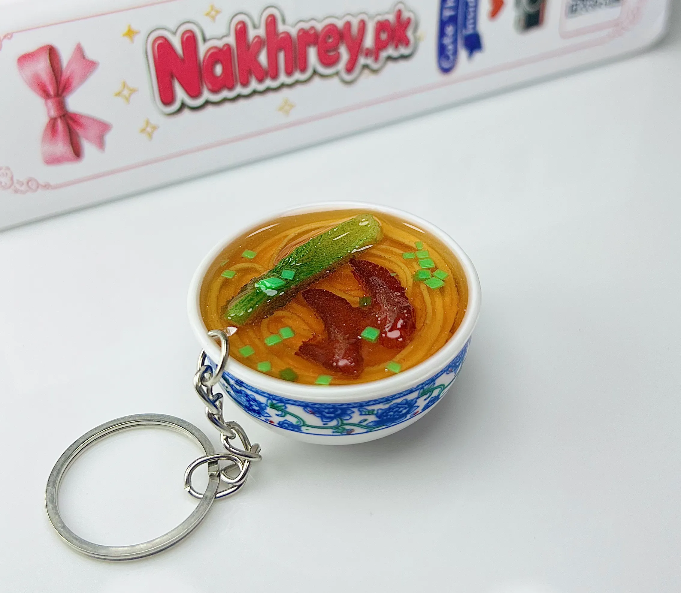 Mini 3D 2Pcs Chicken Noodle Bowl Keychain