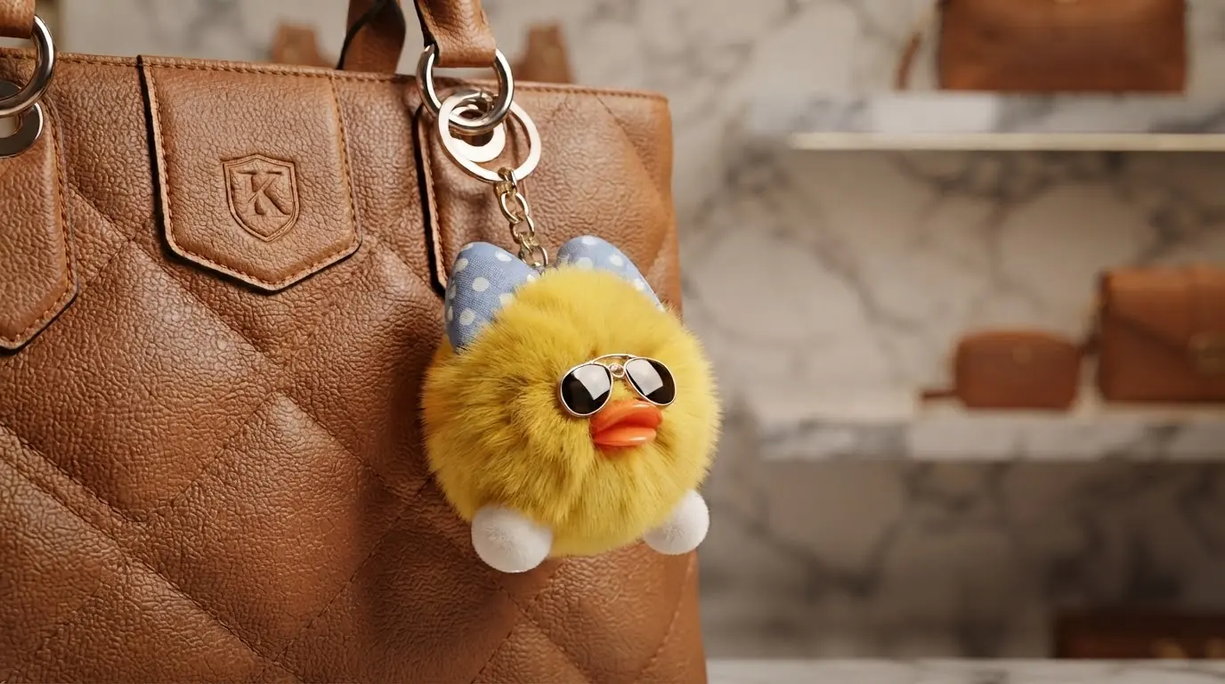 Cool Duck Plush Keychain with Sunglasses & Bow