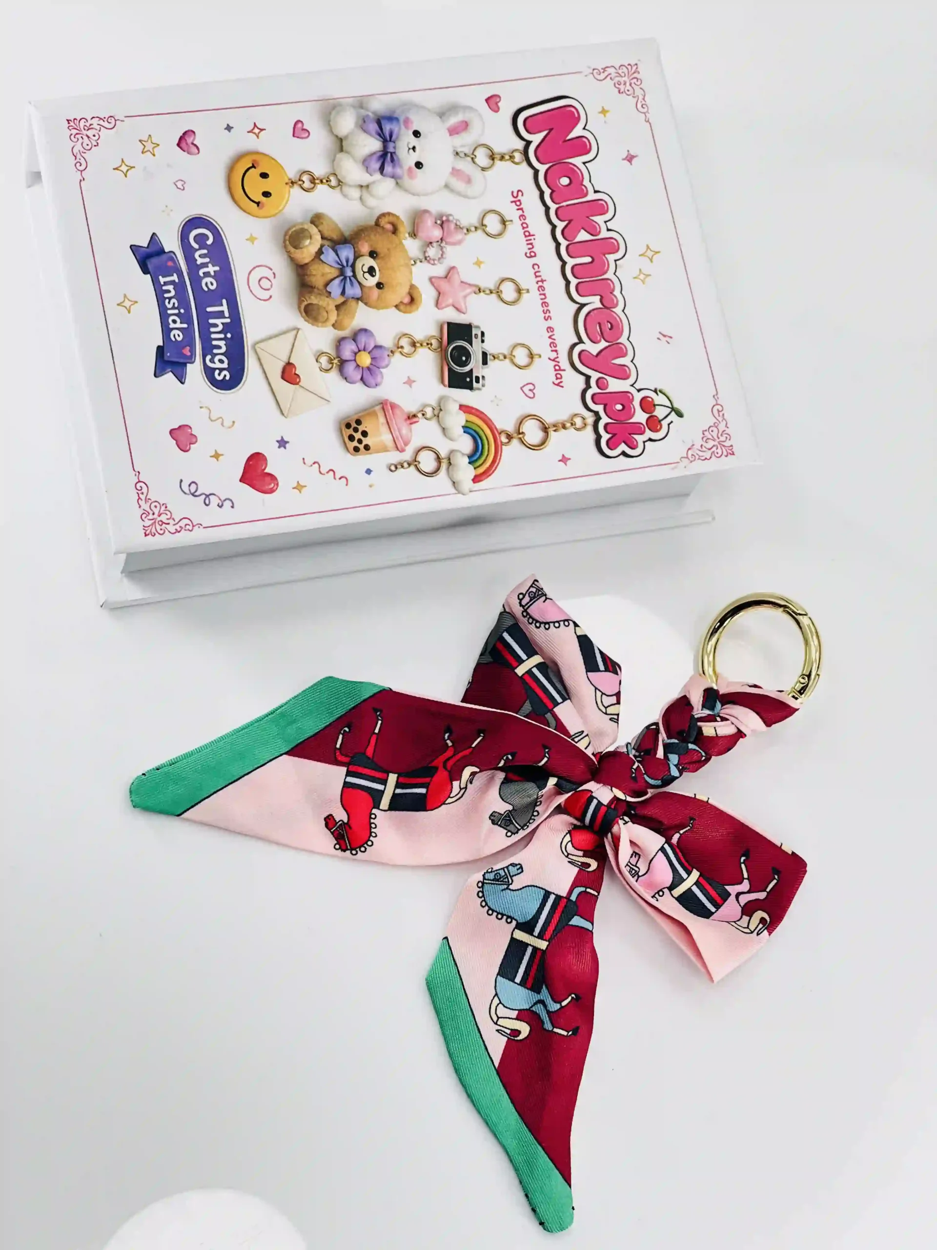 Silk Twilly Bow Bag Charm & Keychain