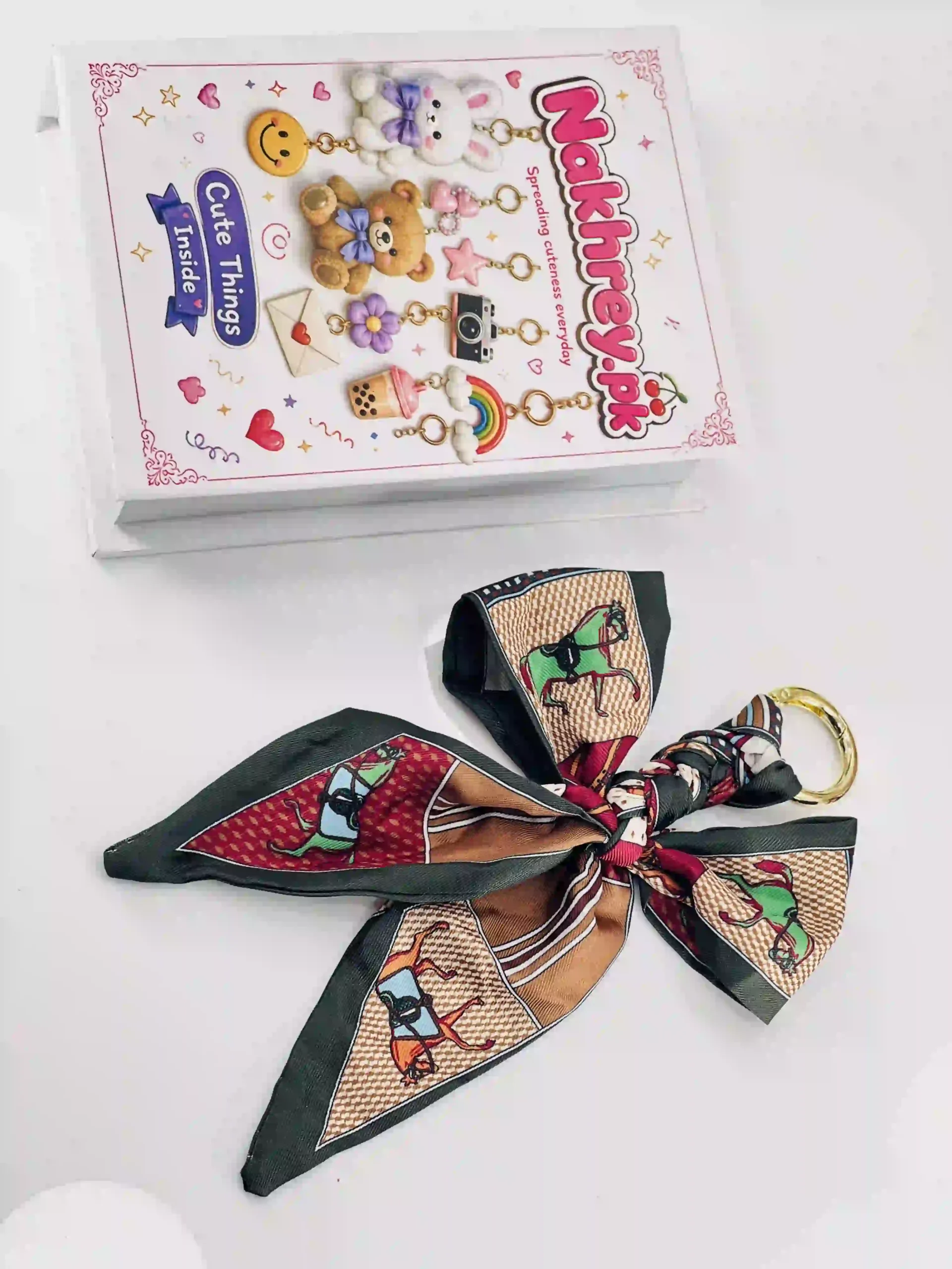 Silk Twilly Bow Bag Charm & Keychain