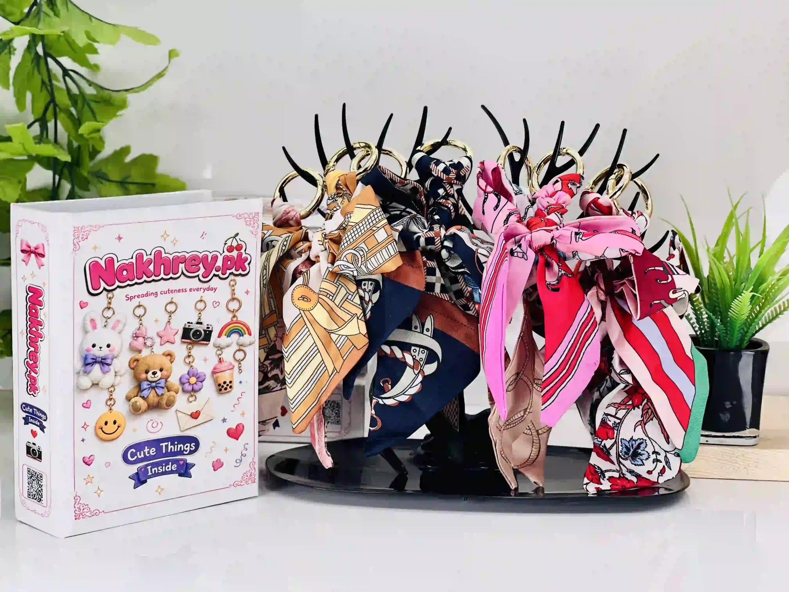 Silk Twilly Bow Bag Charm & Keychain