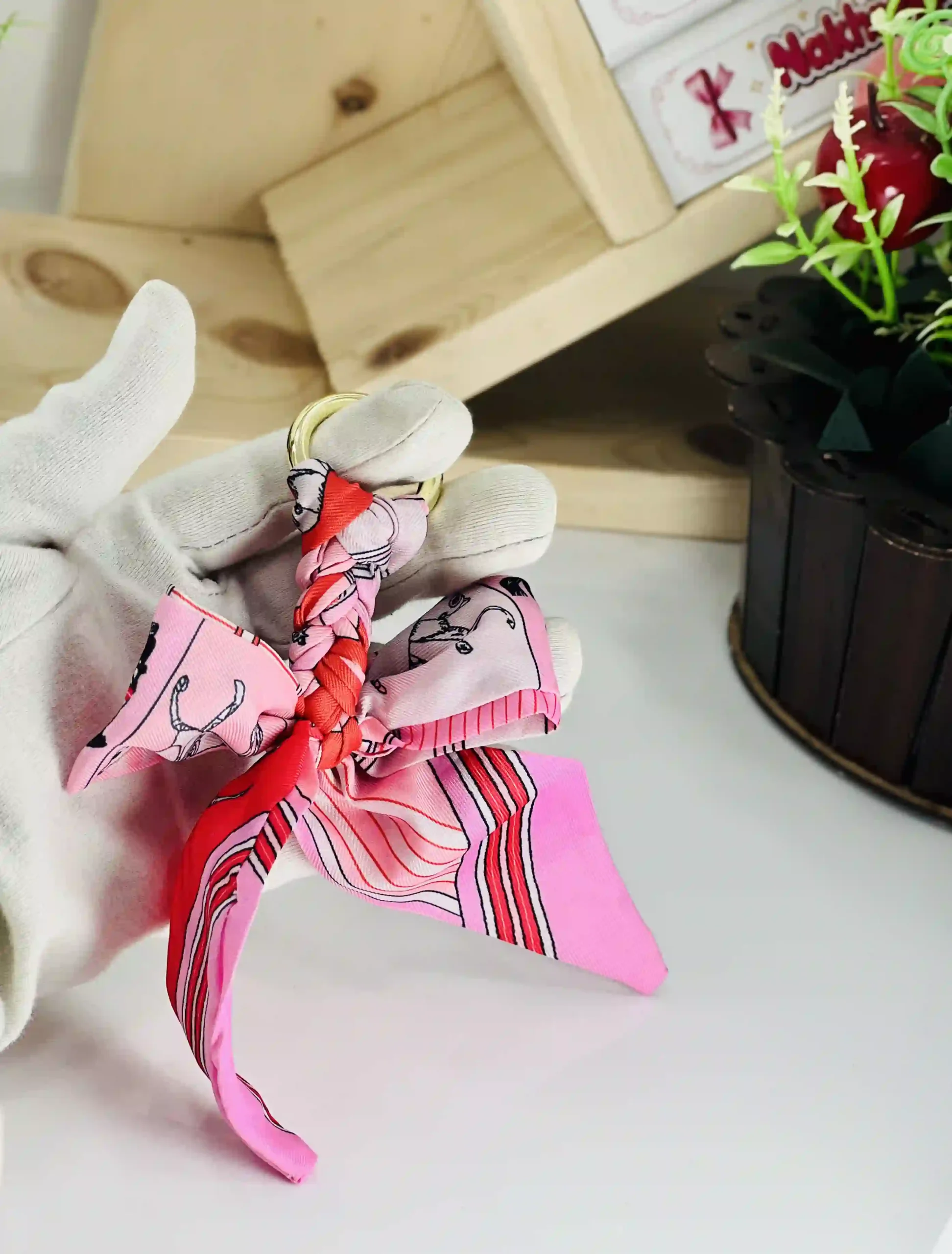 Silk Twilly Bow Bag Charm & Keychain