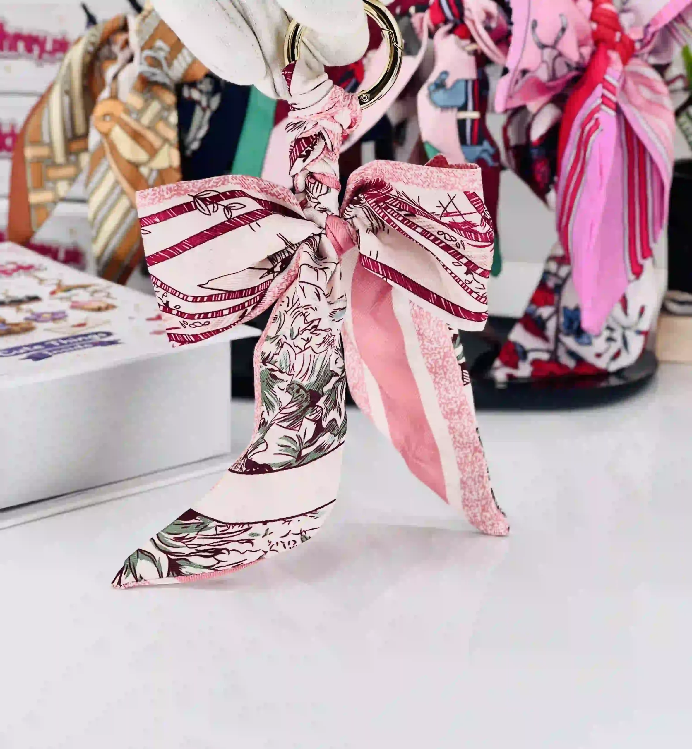 Silk Twilly Bow Bag Charm & Keychain