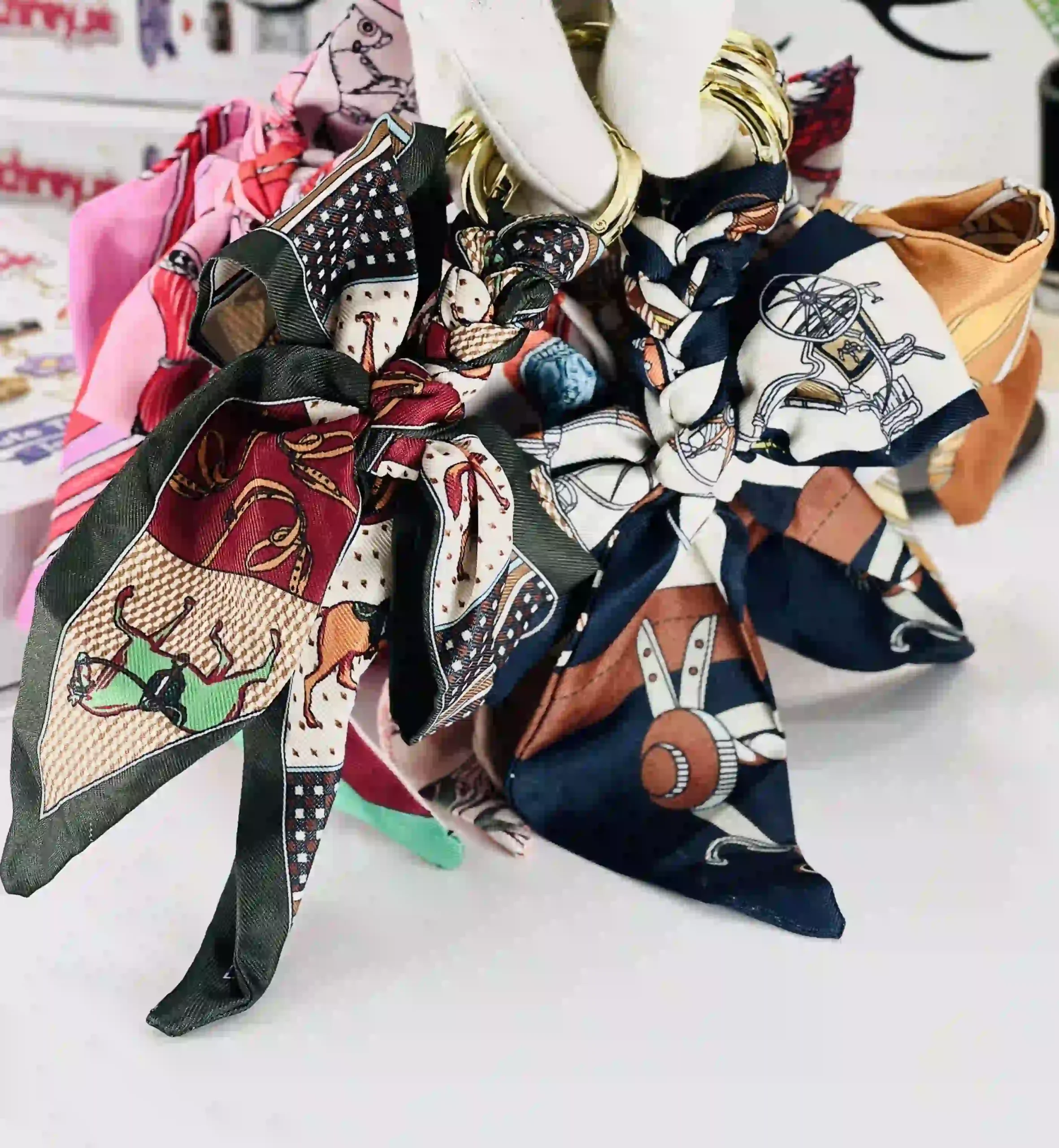 Silk Twilly Bow Bag Charm & Keychain