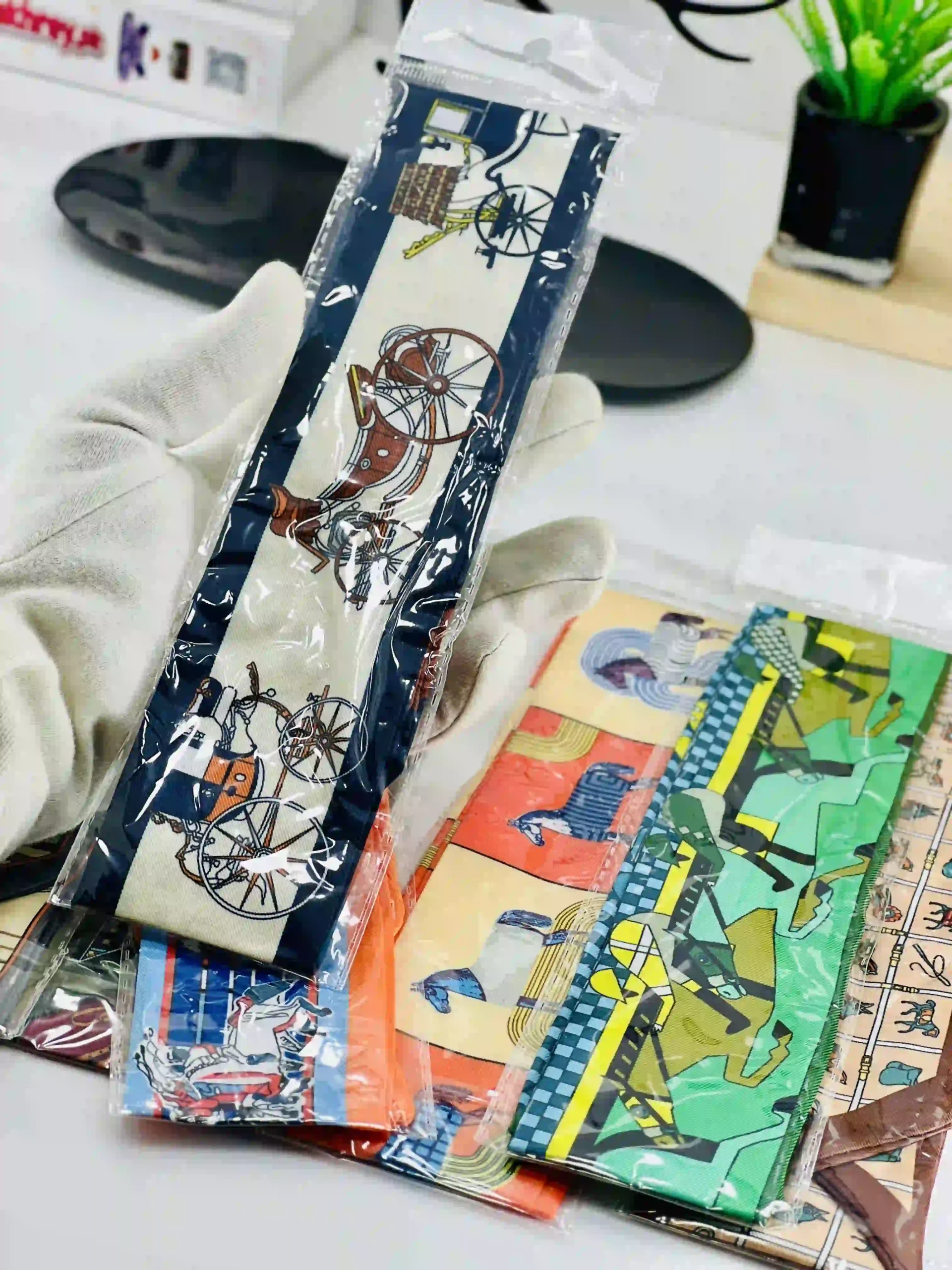 Hermes Silk Twilly Scarf for Bag Handle
