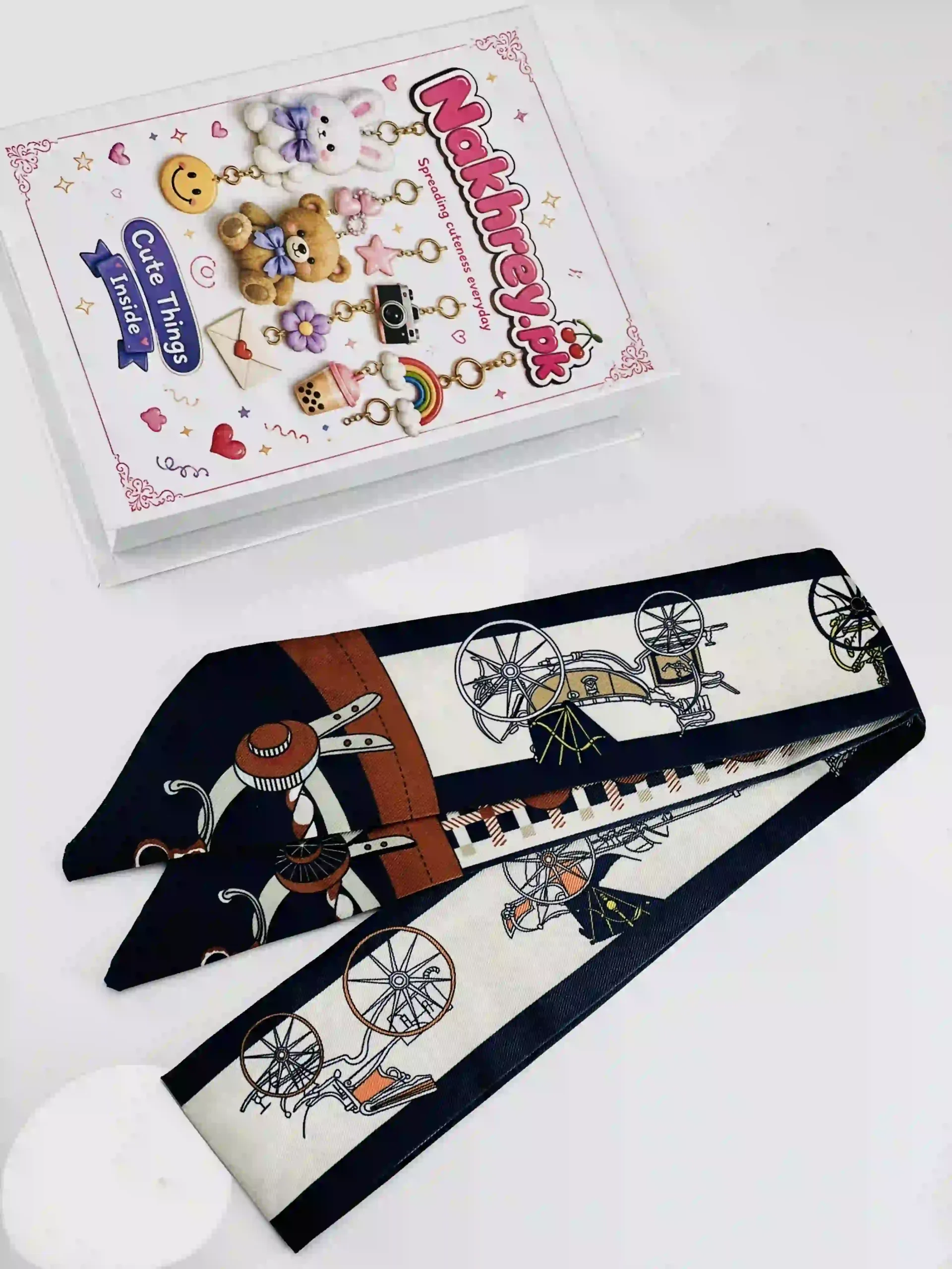 Hermes Silk Twilly Scarf for Bag Handle