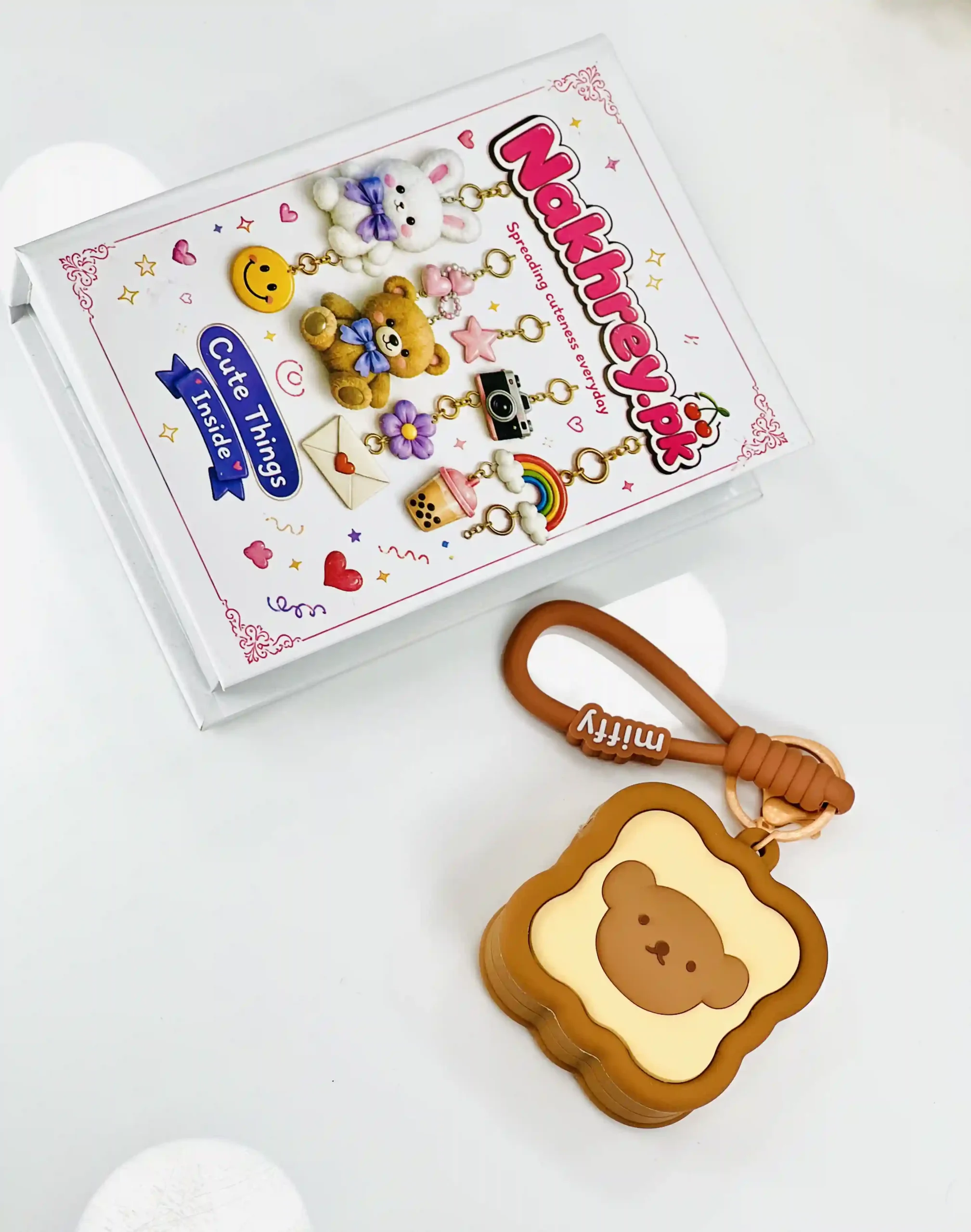 Cute Bread Toast Silicone Pouch & Keychain