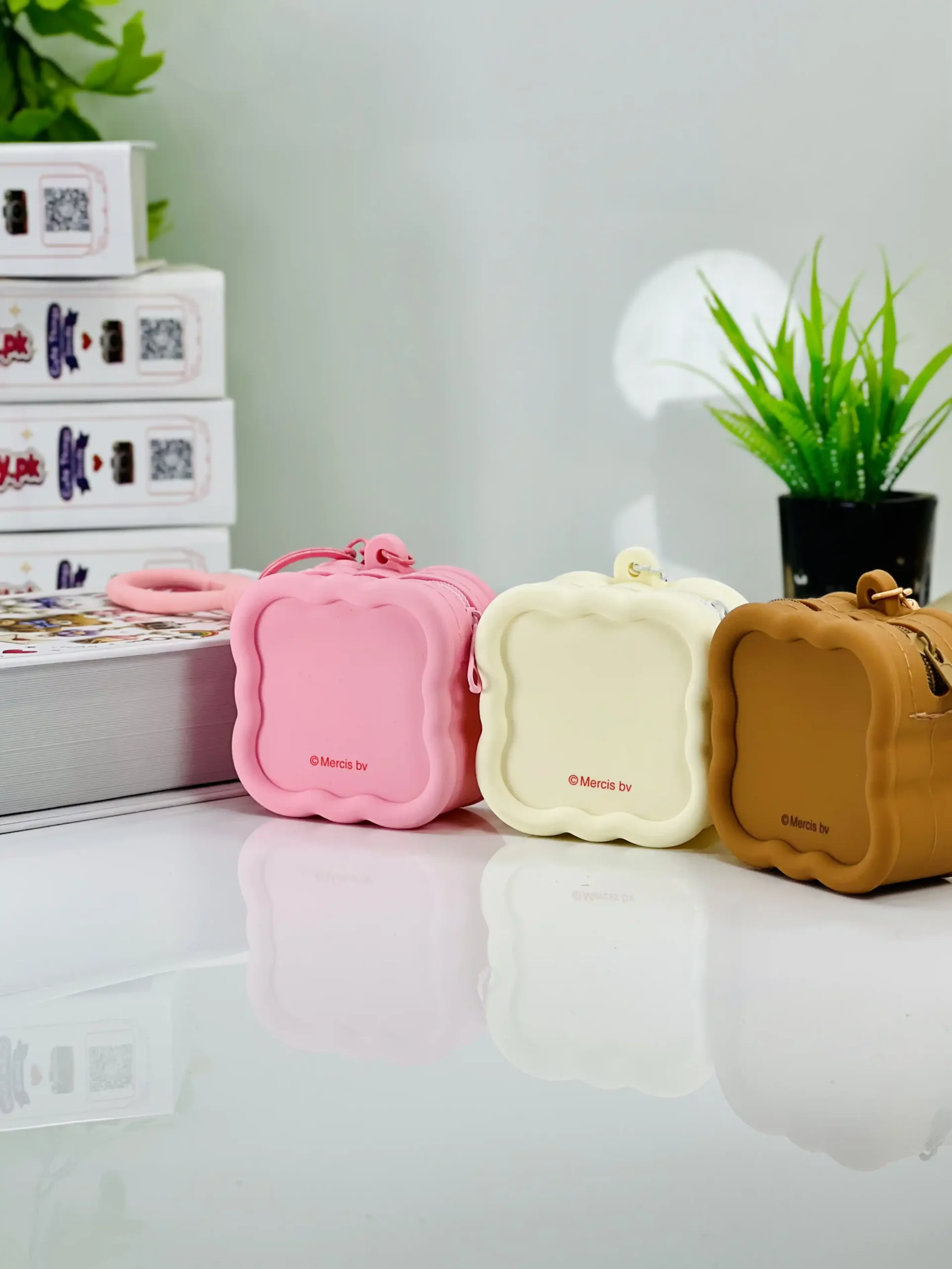 Cute Bread Toast Silicone Pouch & Keychain