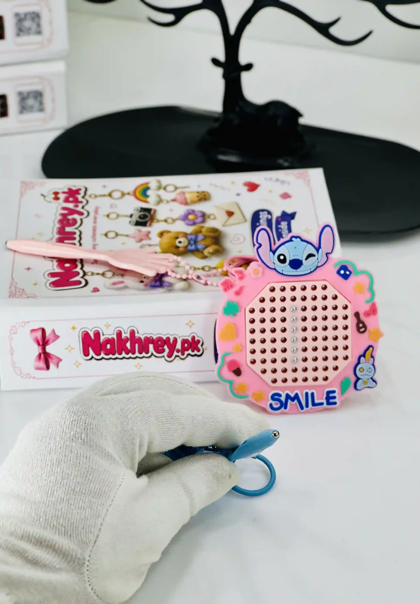 Stitch Magnetic Bead Maze Game Keychain