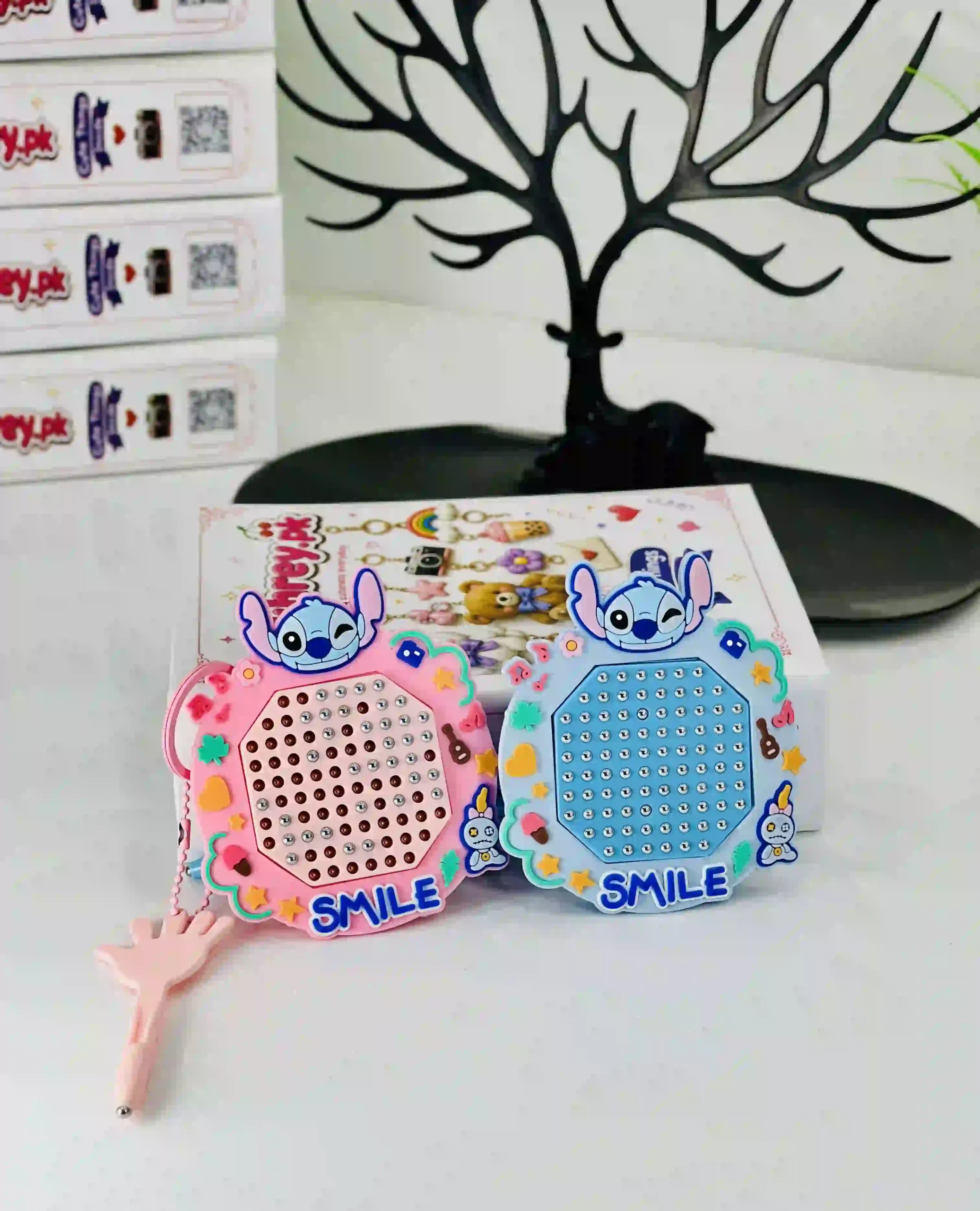 Stitch Magnetic Bead Maze Game Keychain