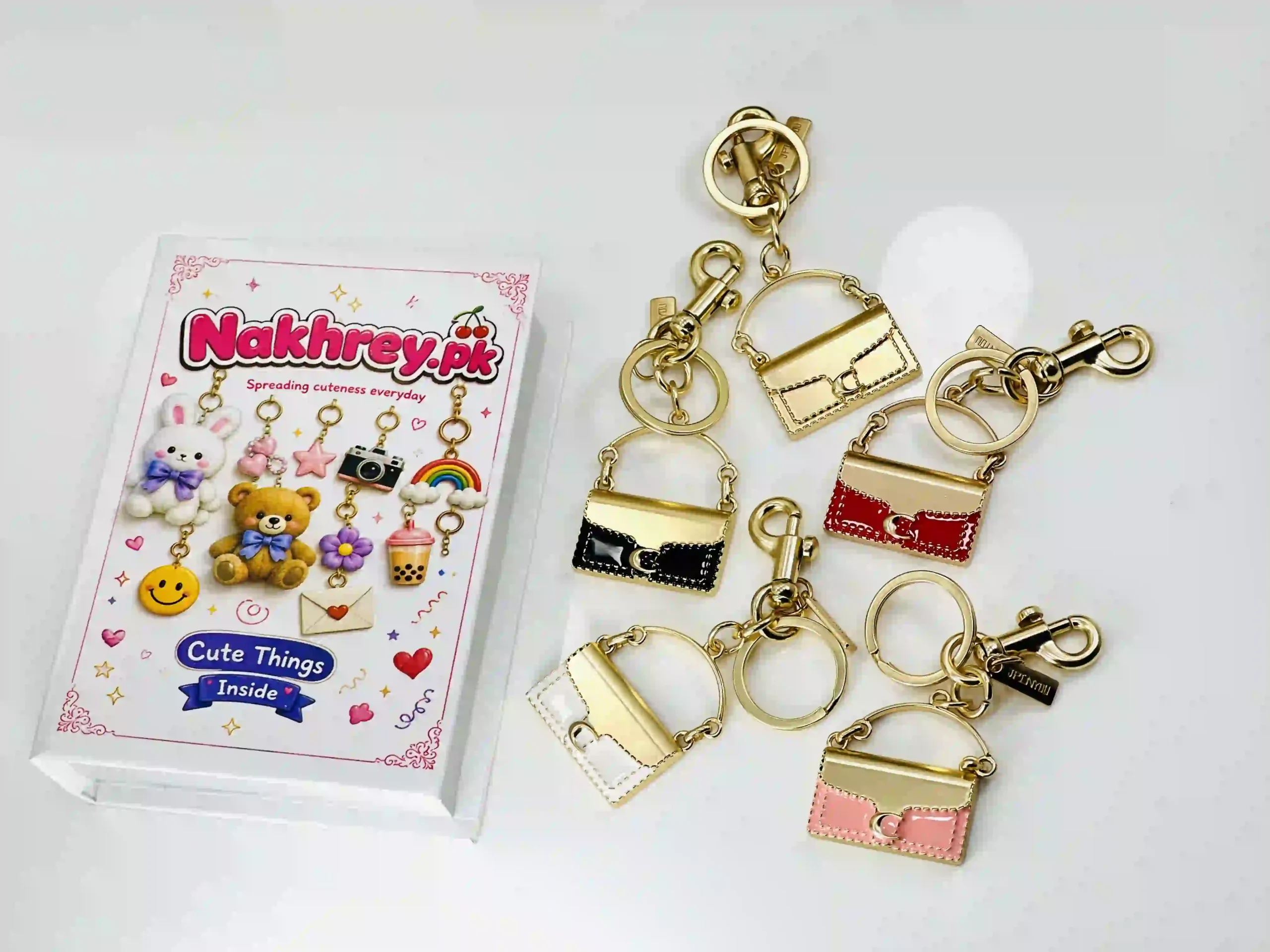 Mini Tabby Metallic Bag Charm Keychain