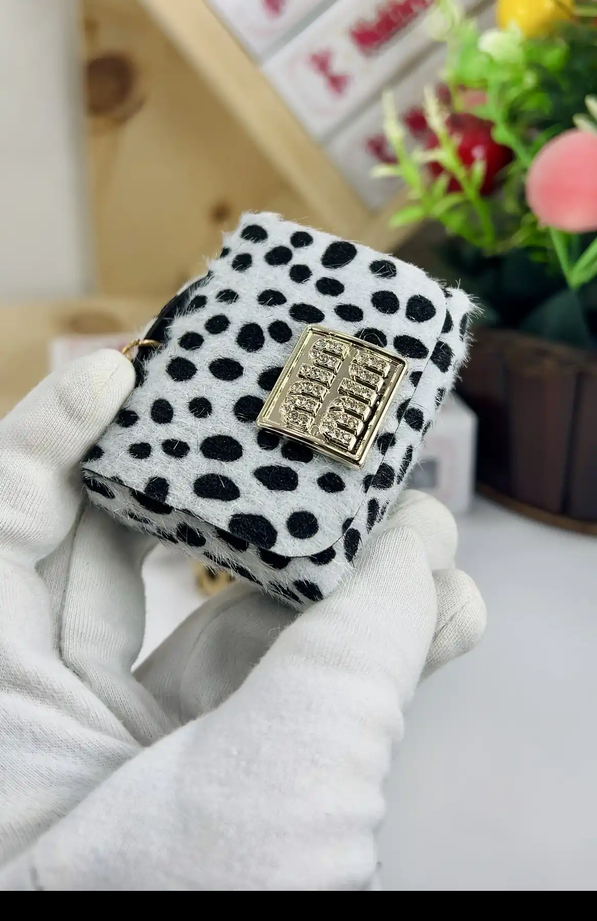 Min Min Faux Fur Animal Print Bag Charm Keychain
