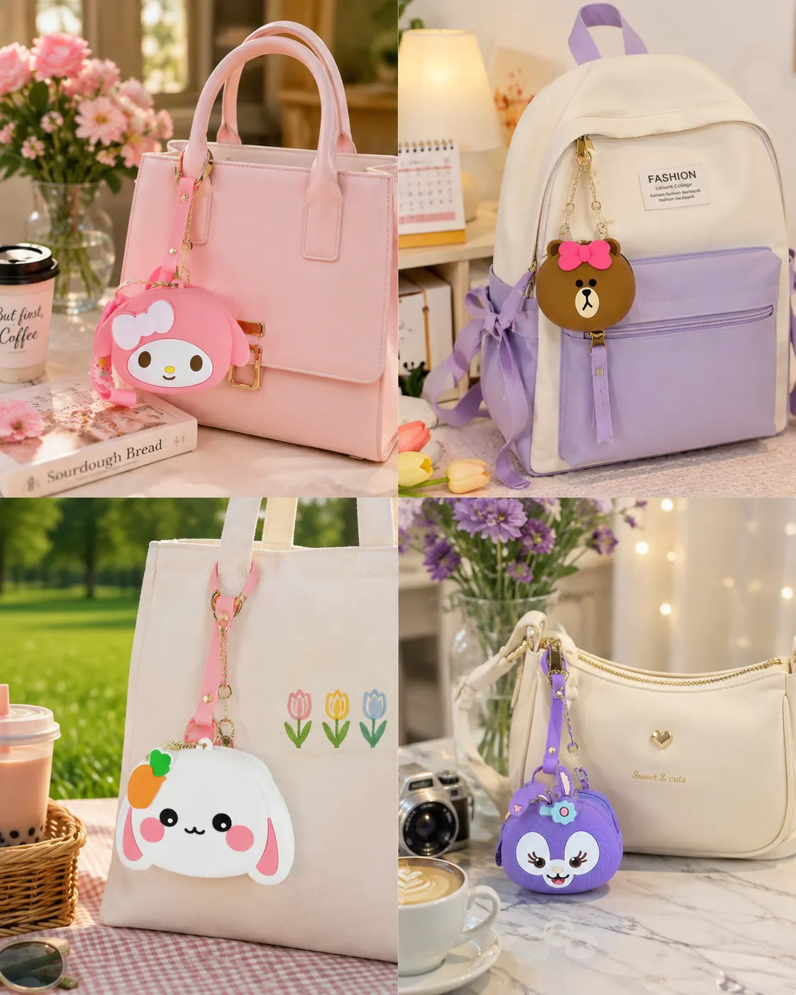 Cute Silicone Coin Pouch Keychain