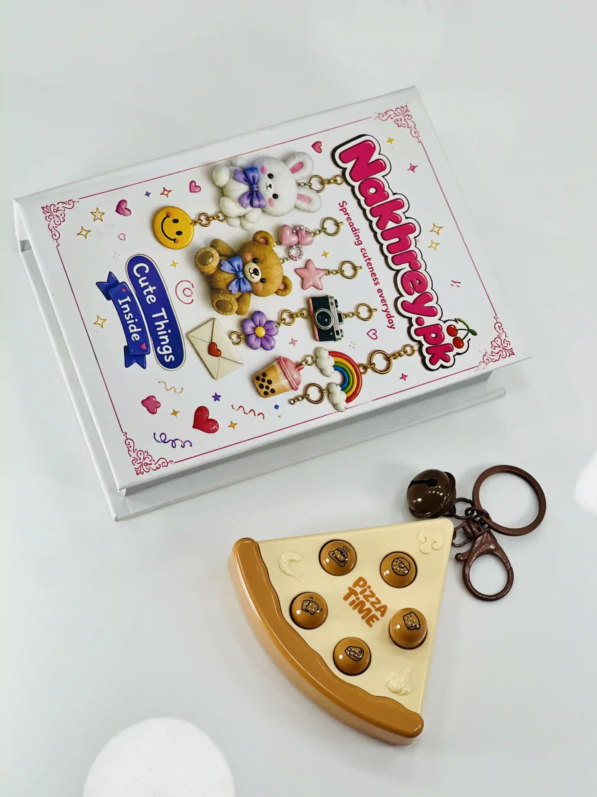 Pizza Time Fidget Pop-It Game Keychain