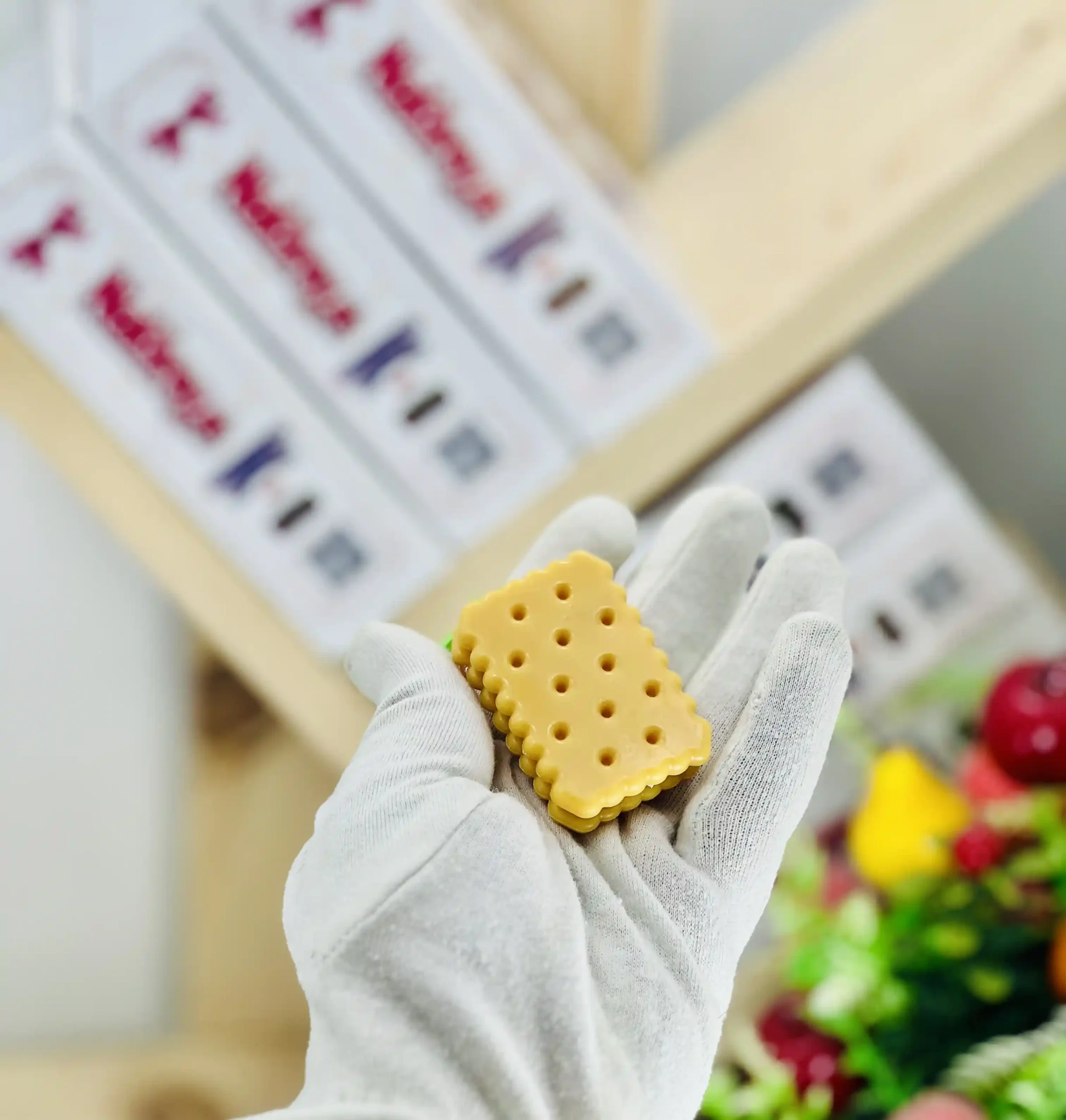 Cream Sandwich Biscuit Keychain