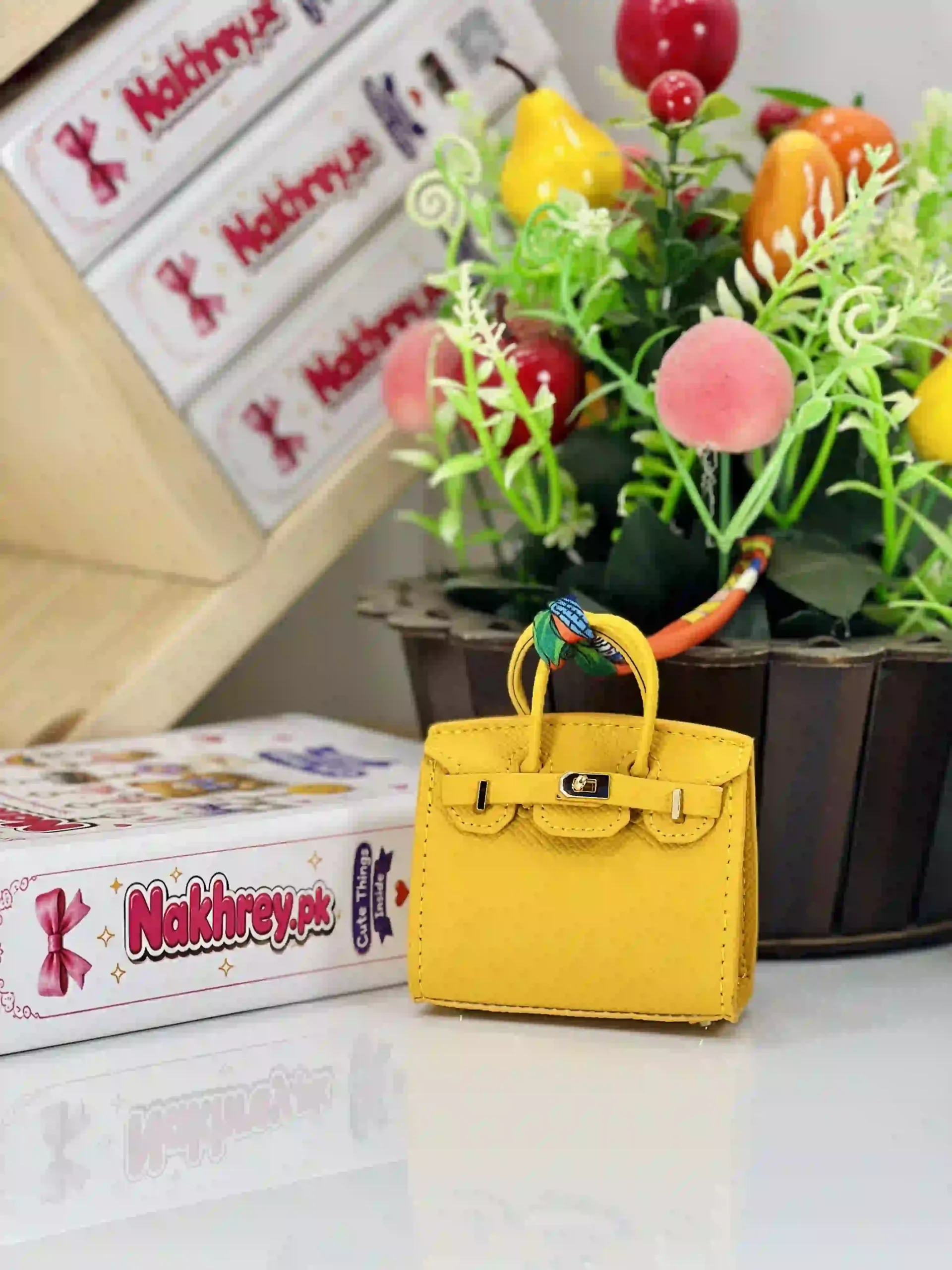 Mini Birkin Handbag Charm Keychain