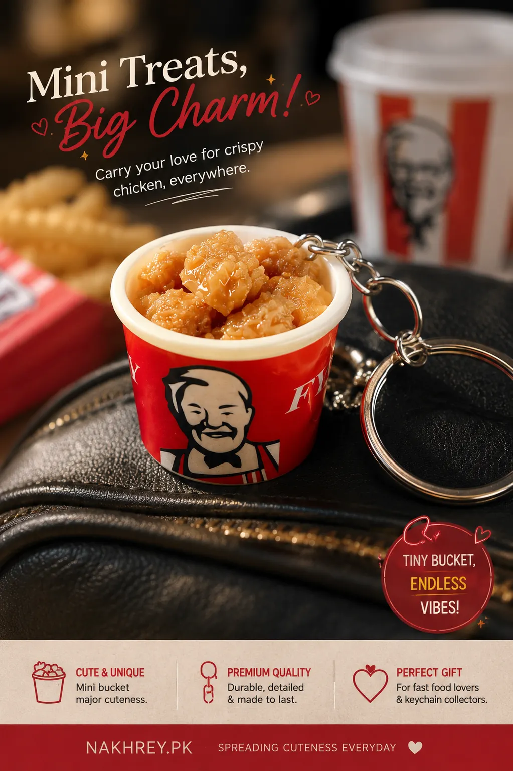 Mini KFC Bucket Keychain