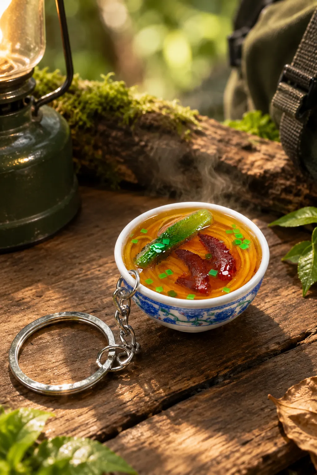 Mini 3D 2Pcs Chicken Noodle Bowl Keychain