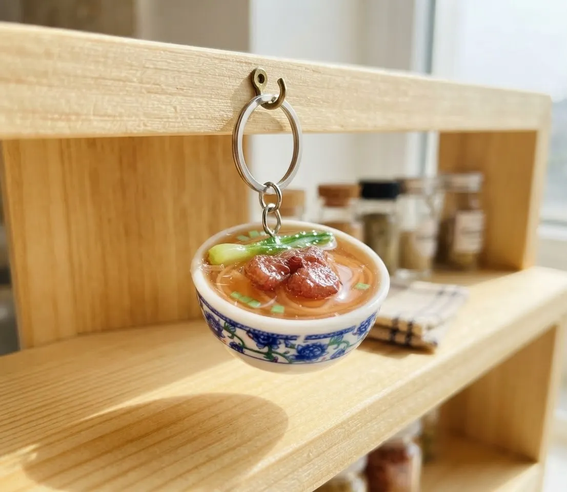 Mini 3D 3Pcs Chicken Noodle Bowl Keychain