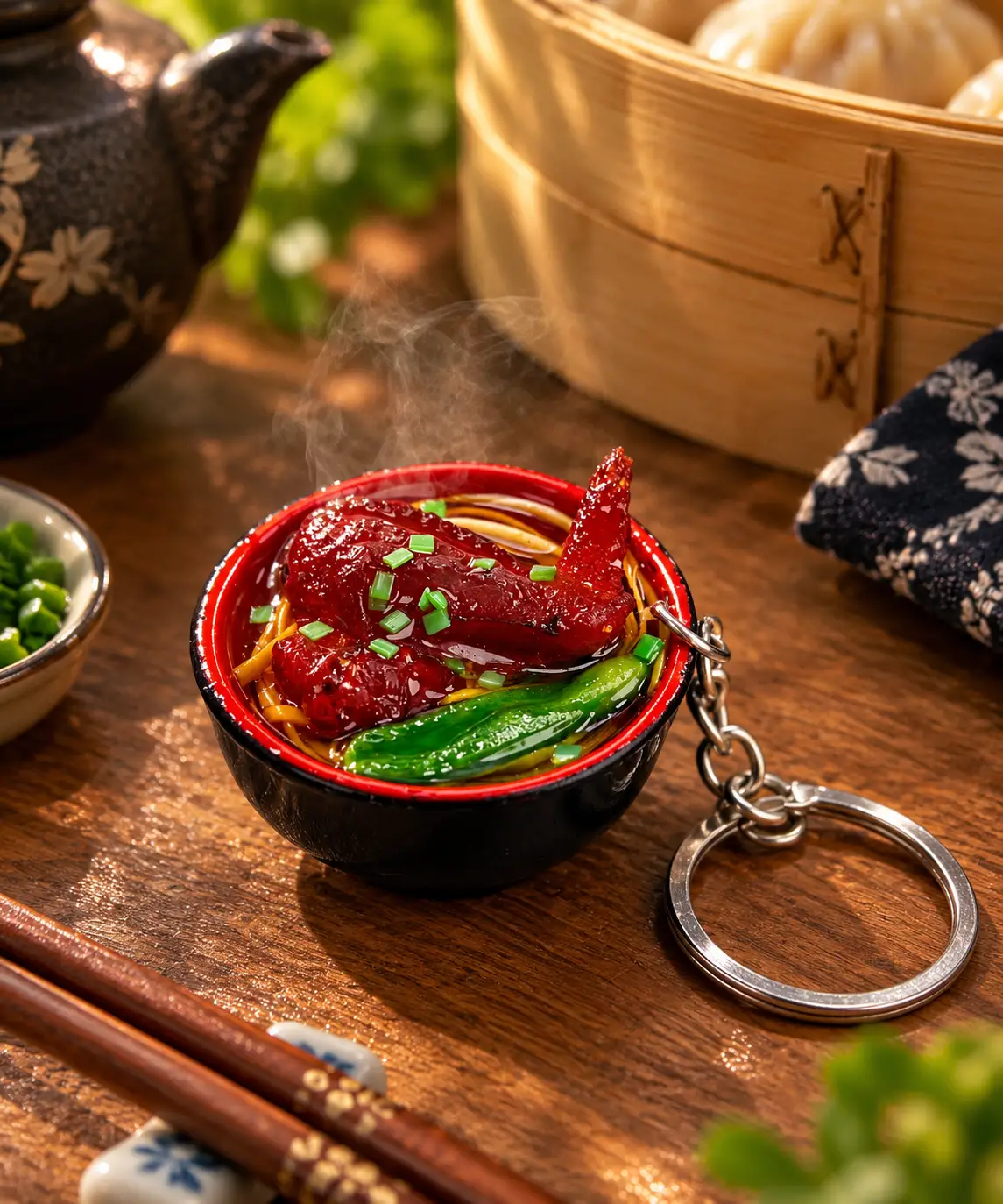 Asian Braised Chicken Wing Noodle Soup Bowl