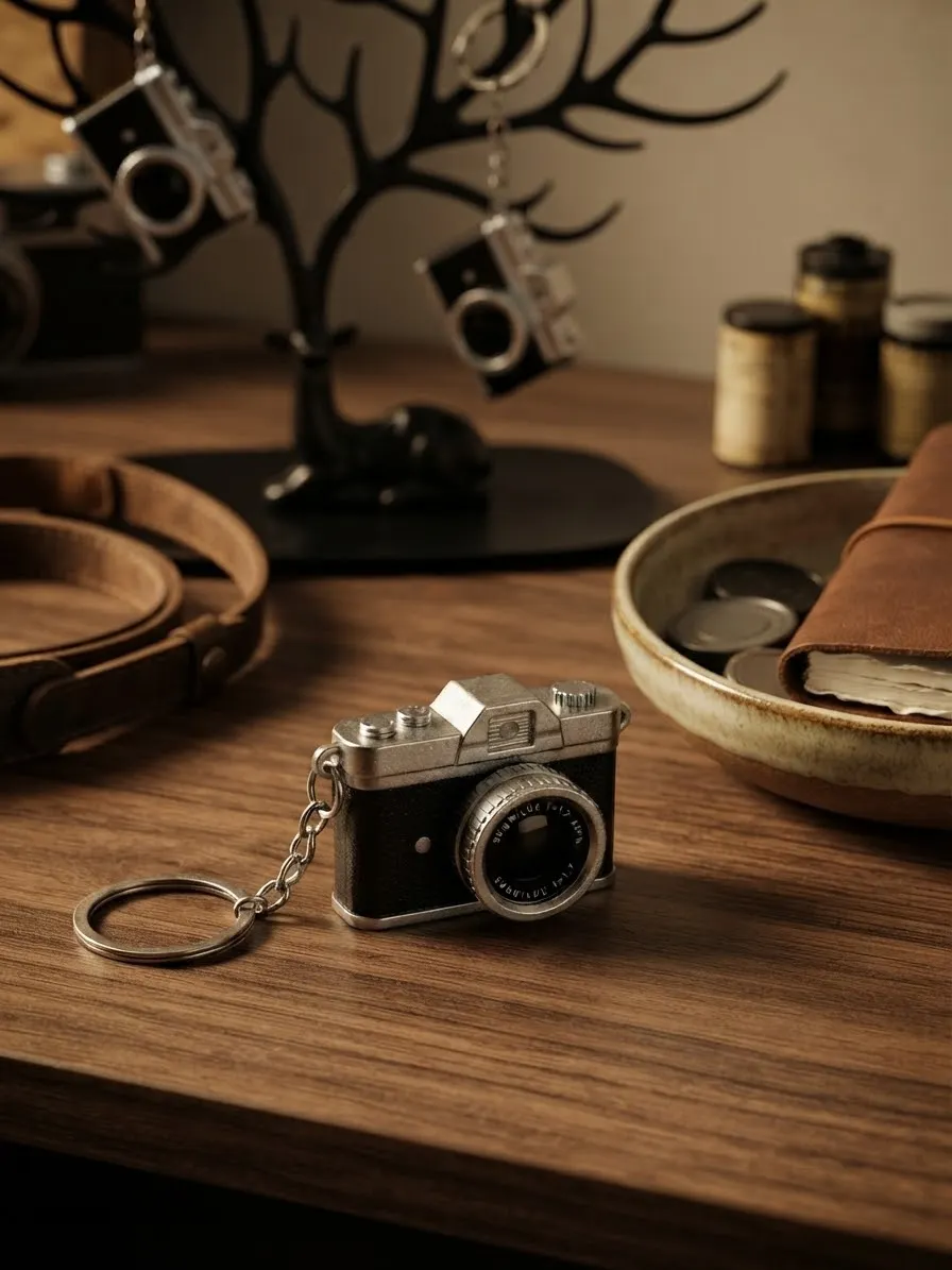 Mini DSLR Camera Keychain with Flash
