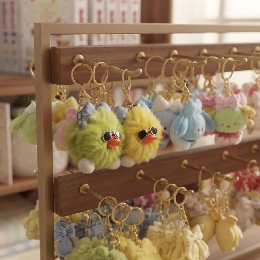 Cool Duck Plush Keychain with Sunglasses & Bow