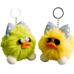 Cool Duck Plush Keychain with Sunglasses & Bow