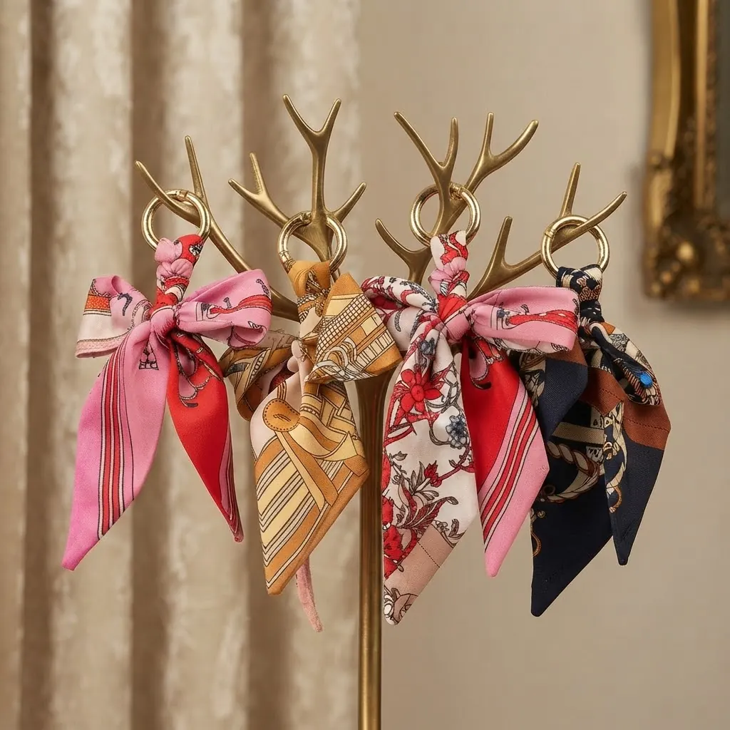 Silk Twilly Bow Bag Charm & Keychain