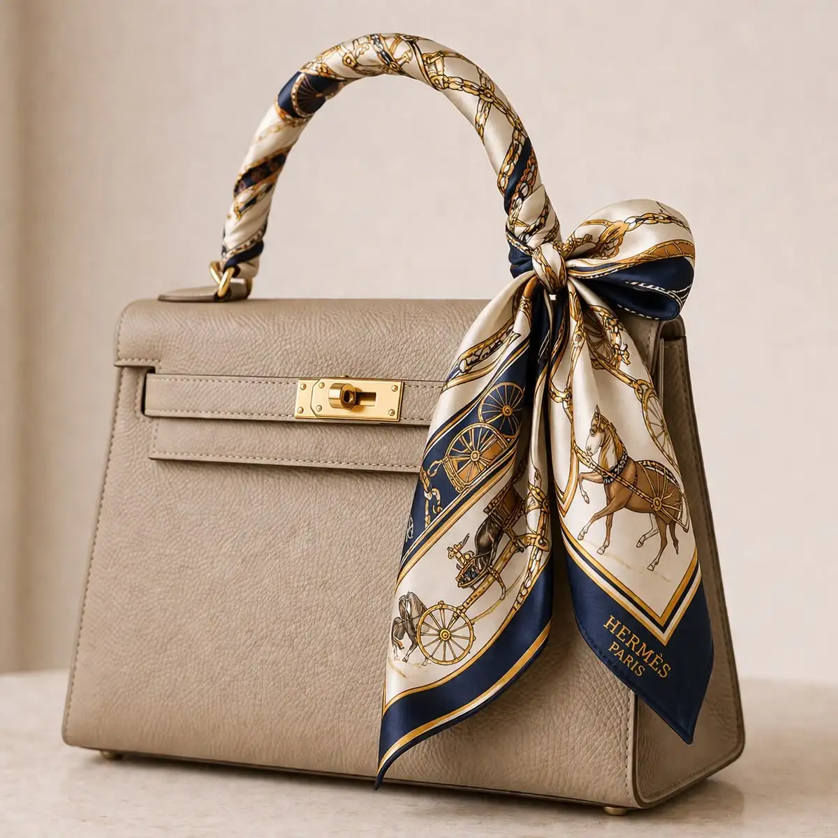 Hermes Silk Twilly Scarf for Bag Handle