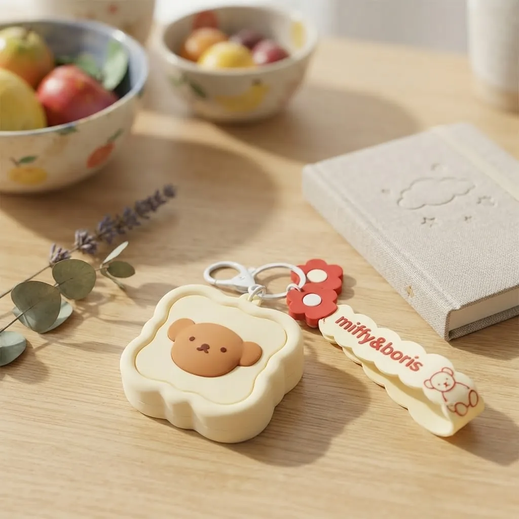 Cute Bread Toast Silicone Pouch & Keychain