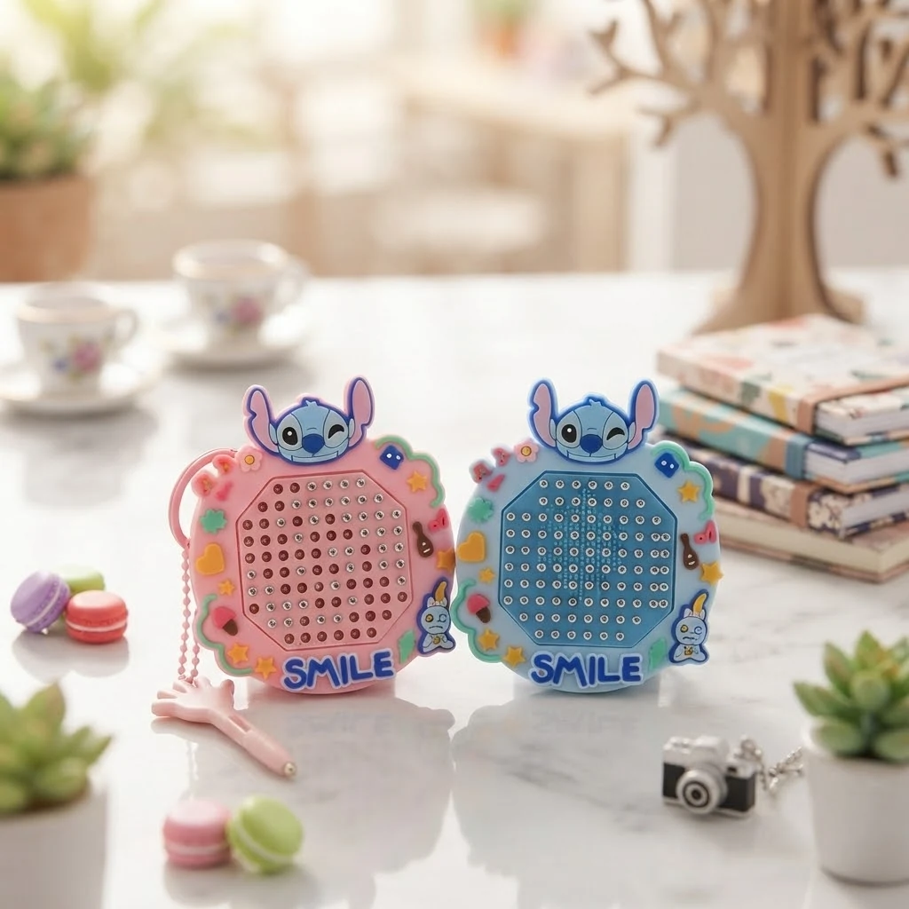 Stitch Magnetic Bead Maze Game Keychain
