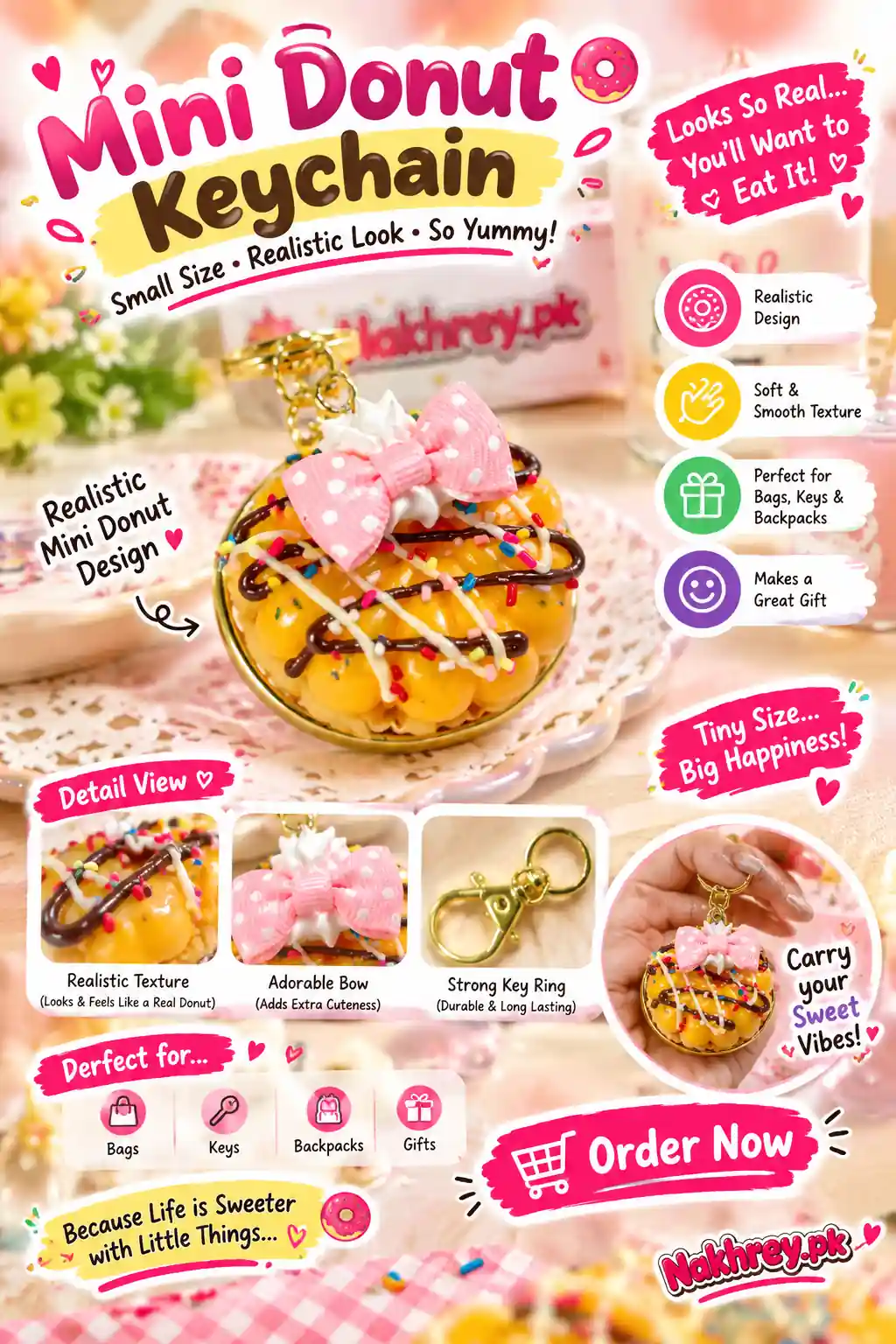 Mini Donut Keychain