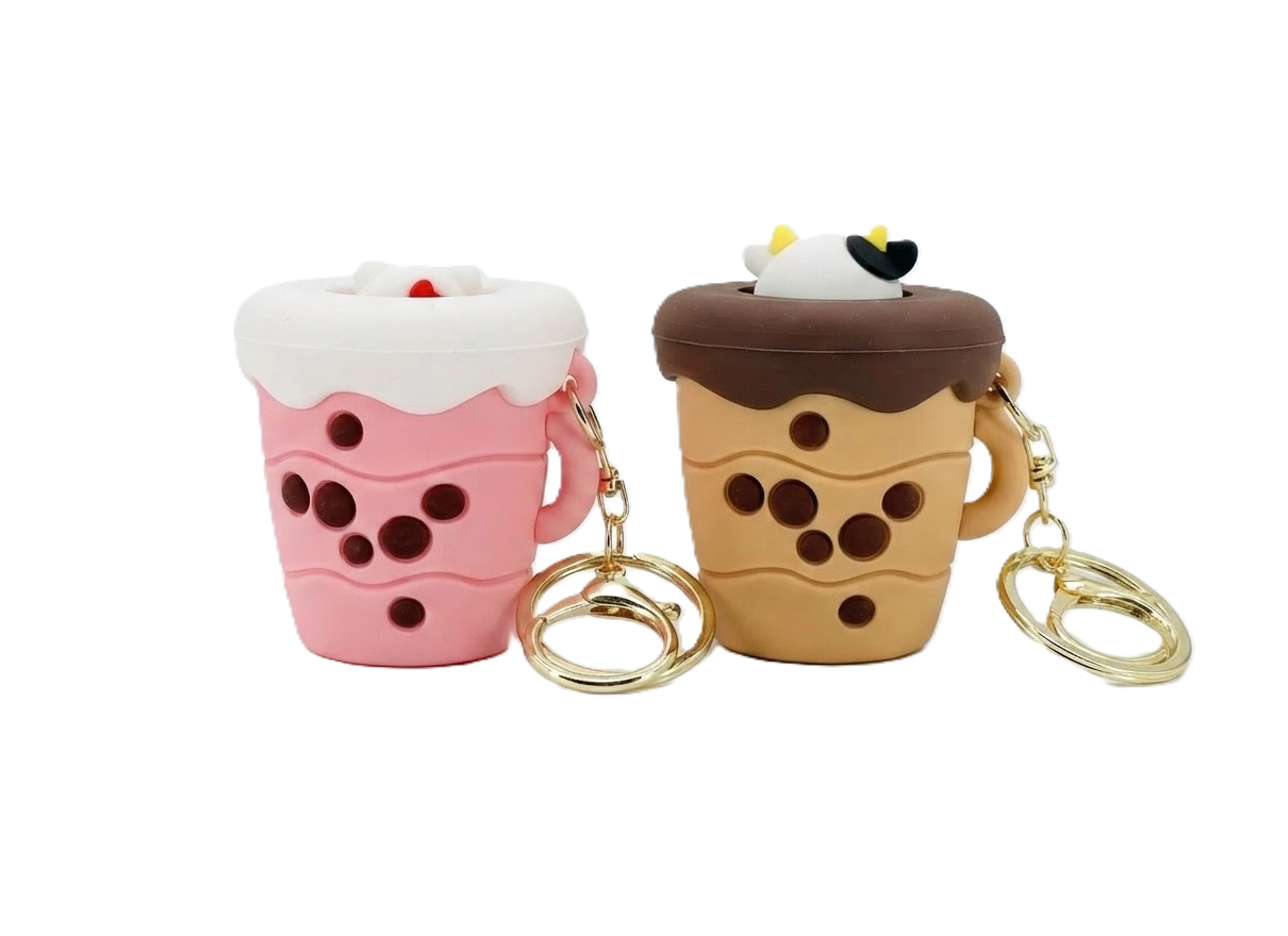 Pop-Up Boba Milk Tea Cup Keychain